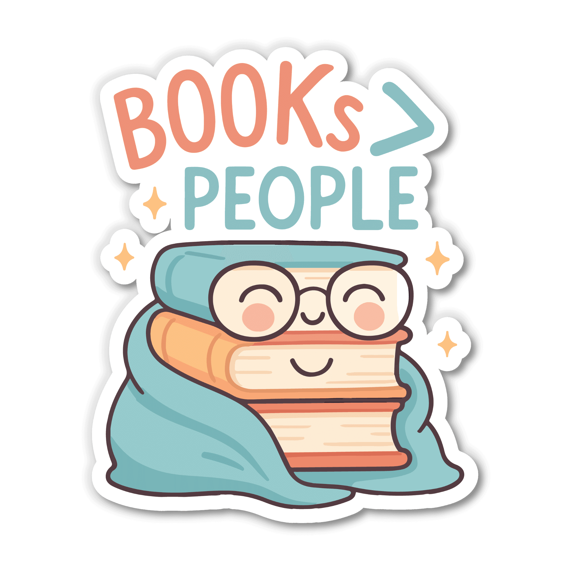 Books > People Cozy Bookworm Sticker