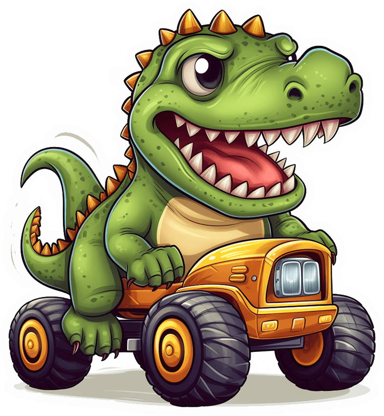 Rex Wheels Monster Truck Dino Sticker