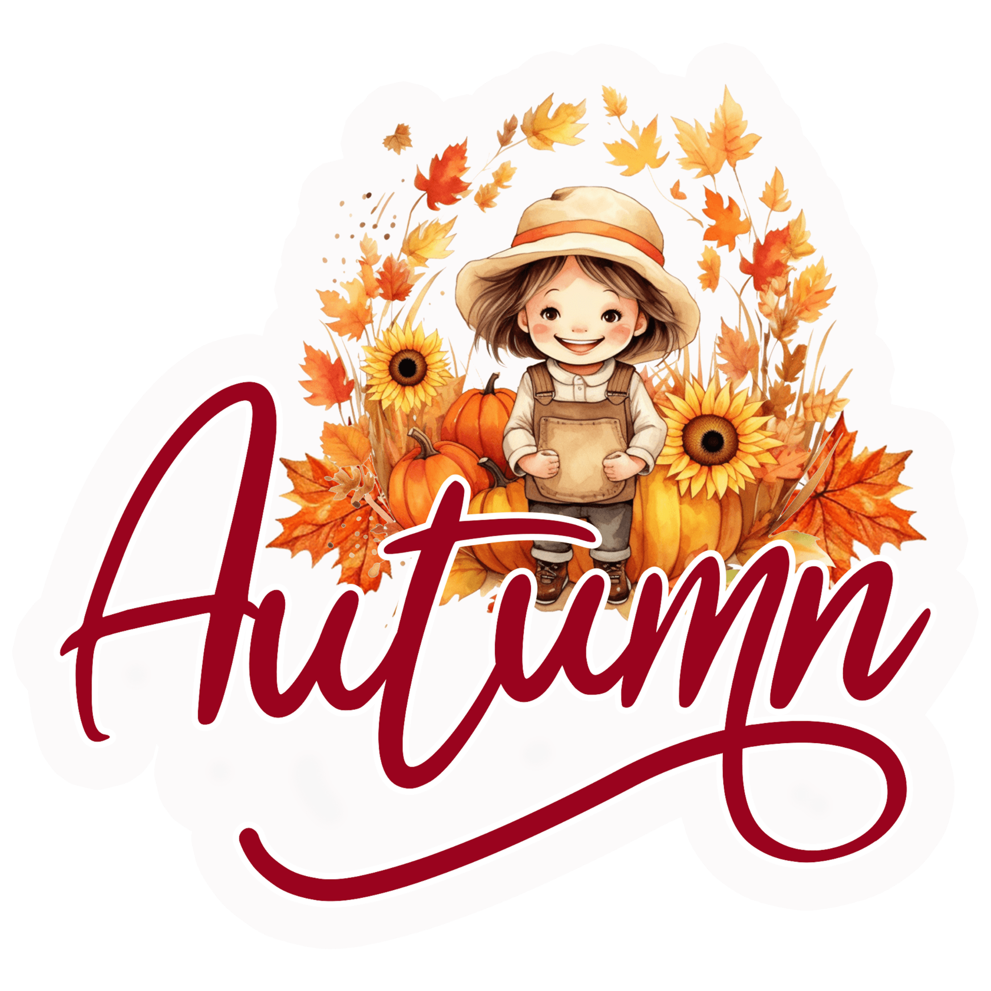 Pumpkin Patch Girl Autumn Sticker