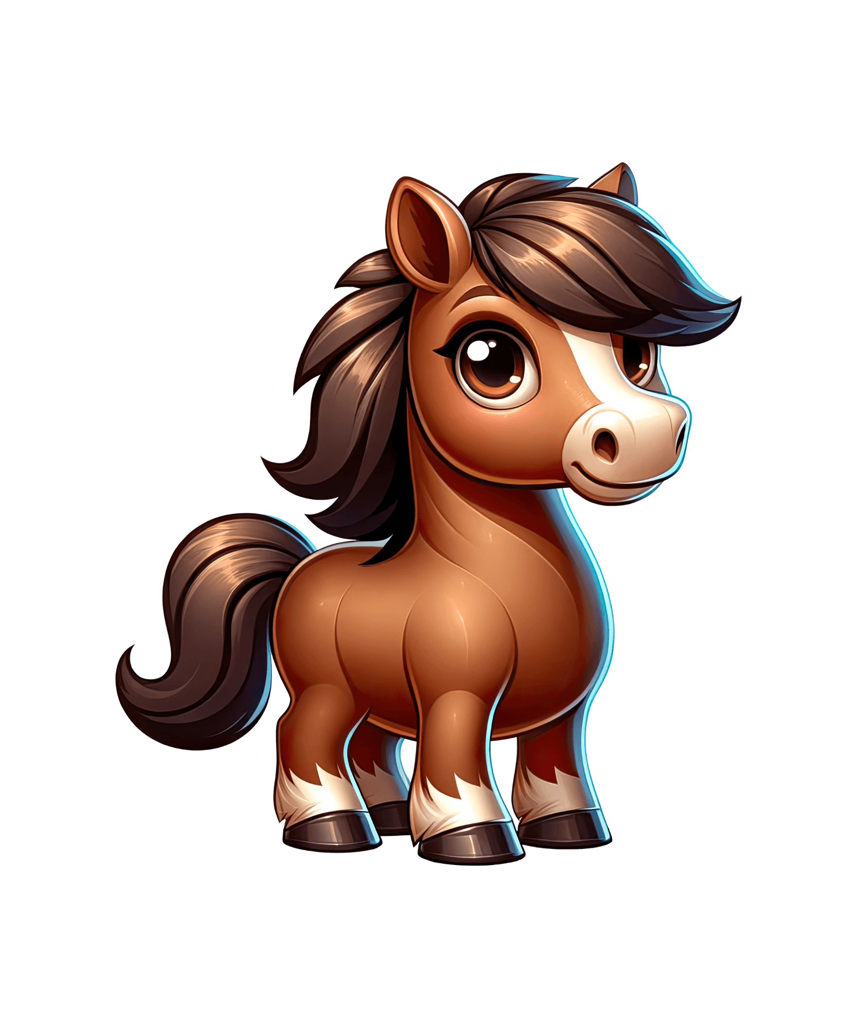 Chestnut Pony Big-Eyes Vinyl Sticker