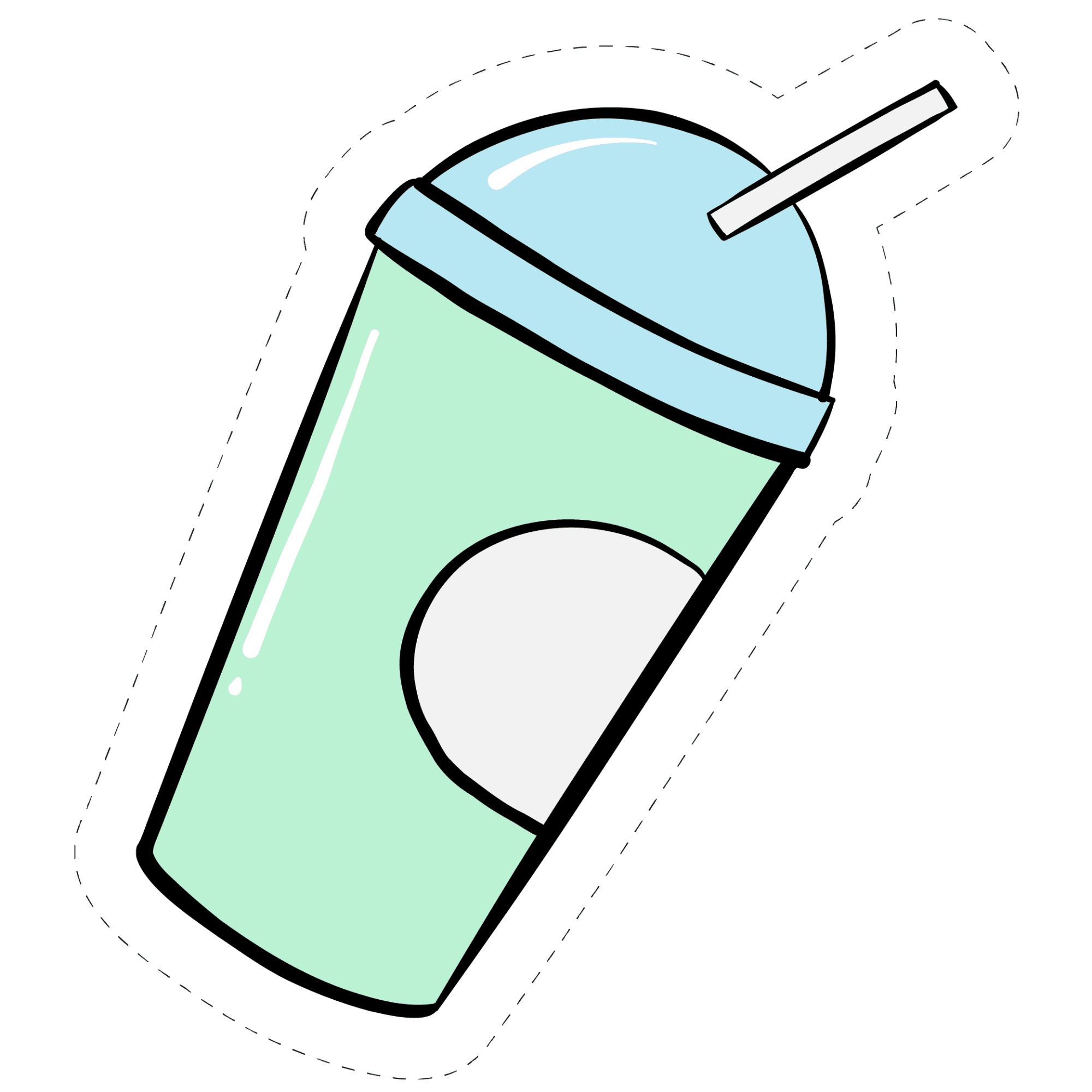 Mint Iced Coffee Cup Sticker