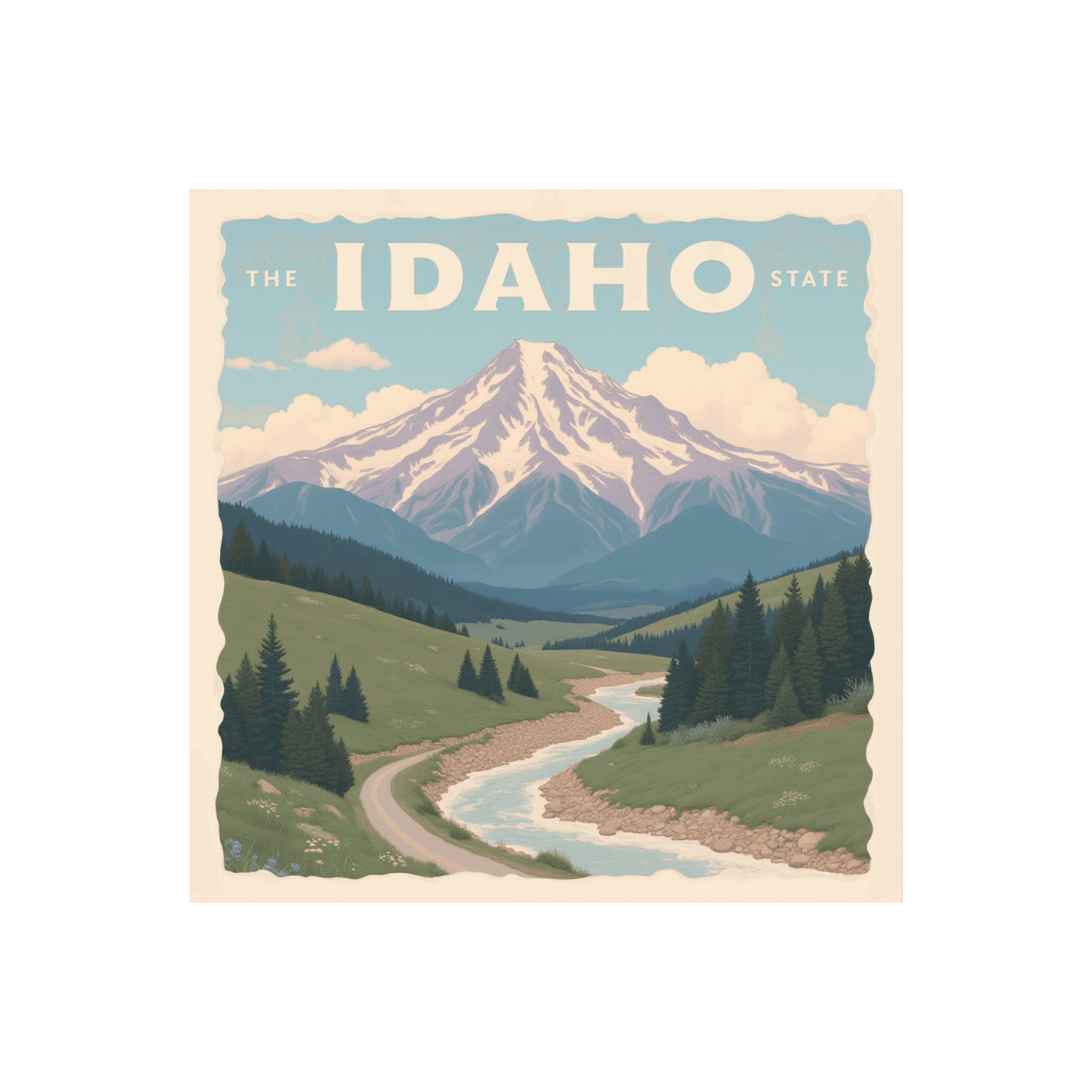 The Idaho State Vintage Travel Sticker