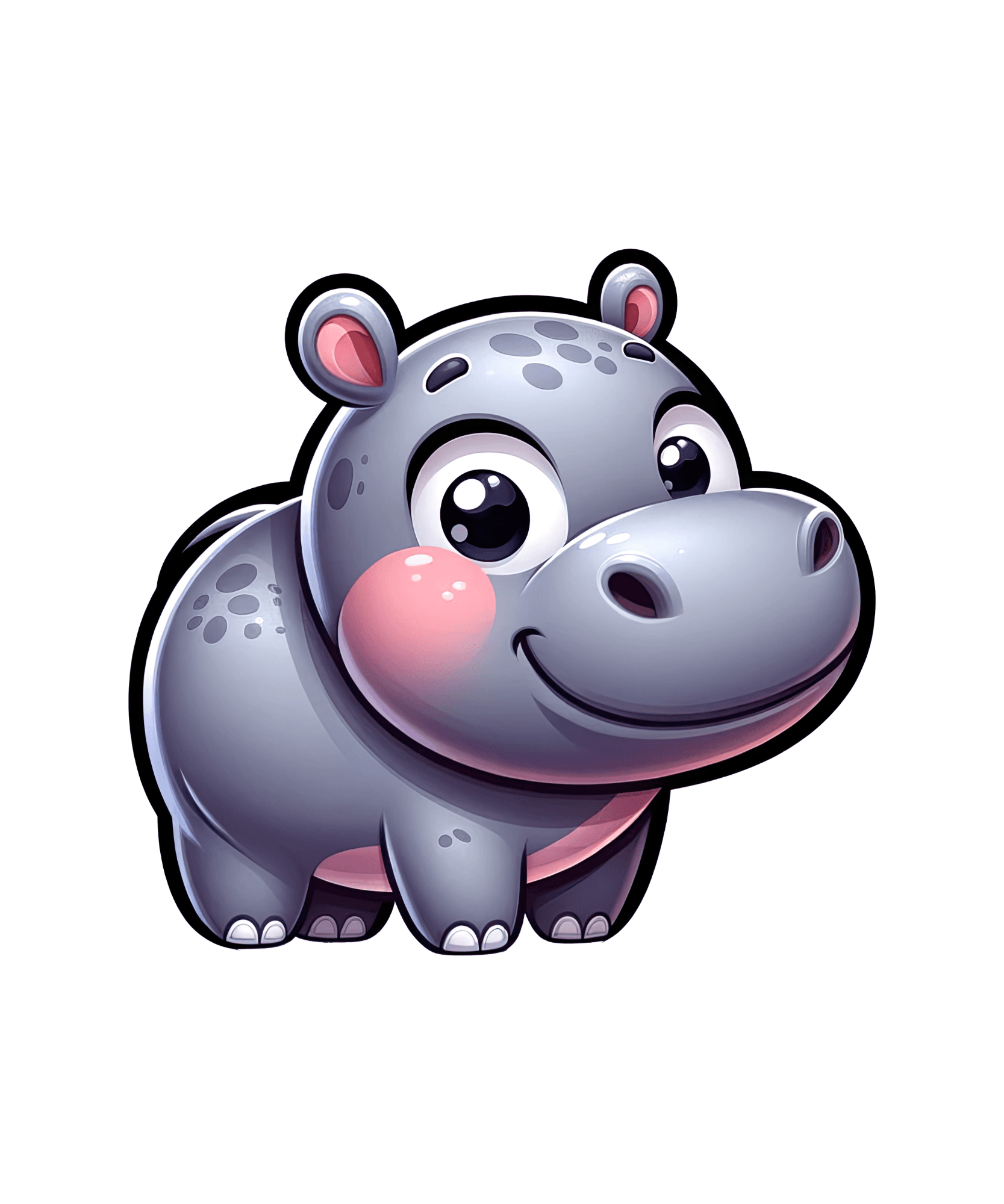 Blushing Baby Hippo Sticker