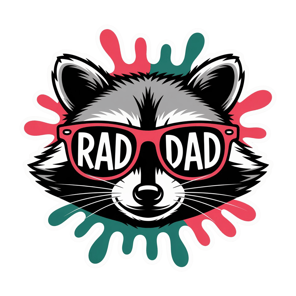 Rad Dad Raccoon Sunglasses Sticker