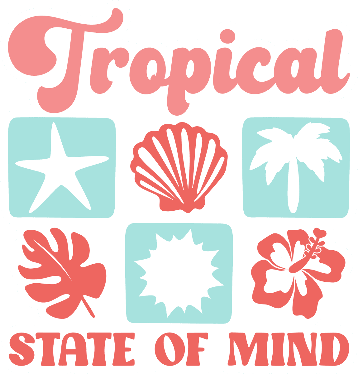 Tropical State of Mind Beach Icon Sticker