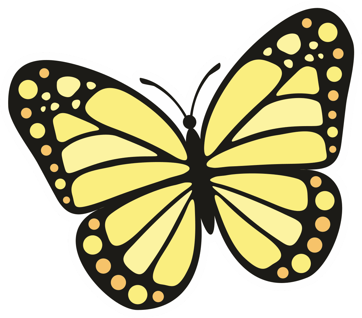Golden Monarch Butterfly Sticker