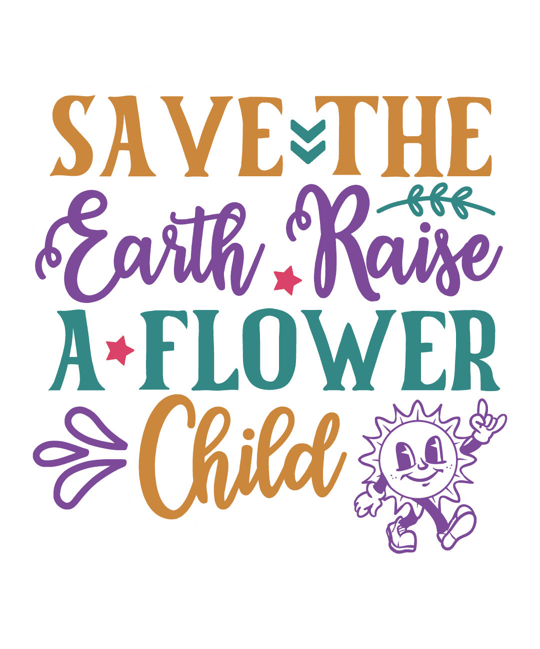Save The Earth Raise A Flower Child Sticker