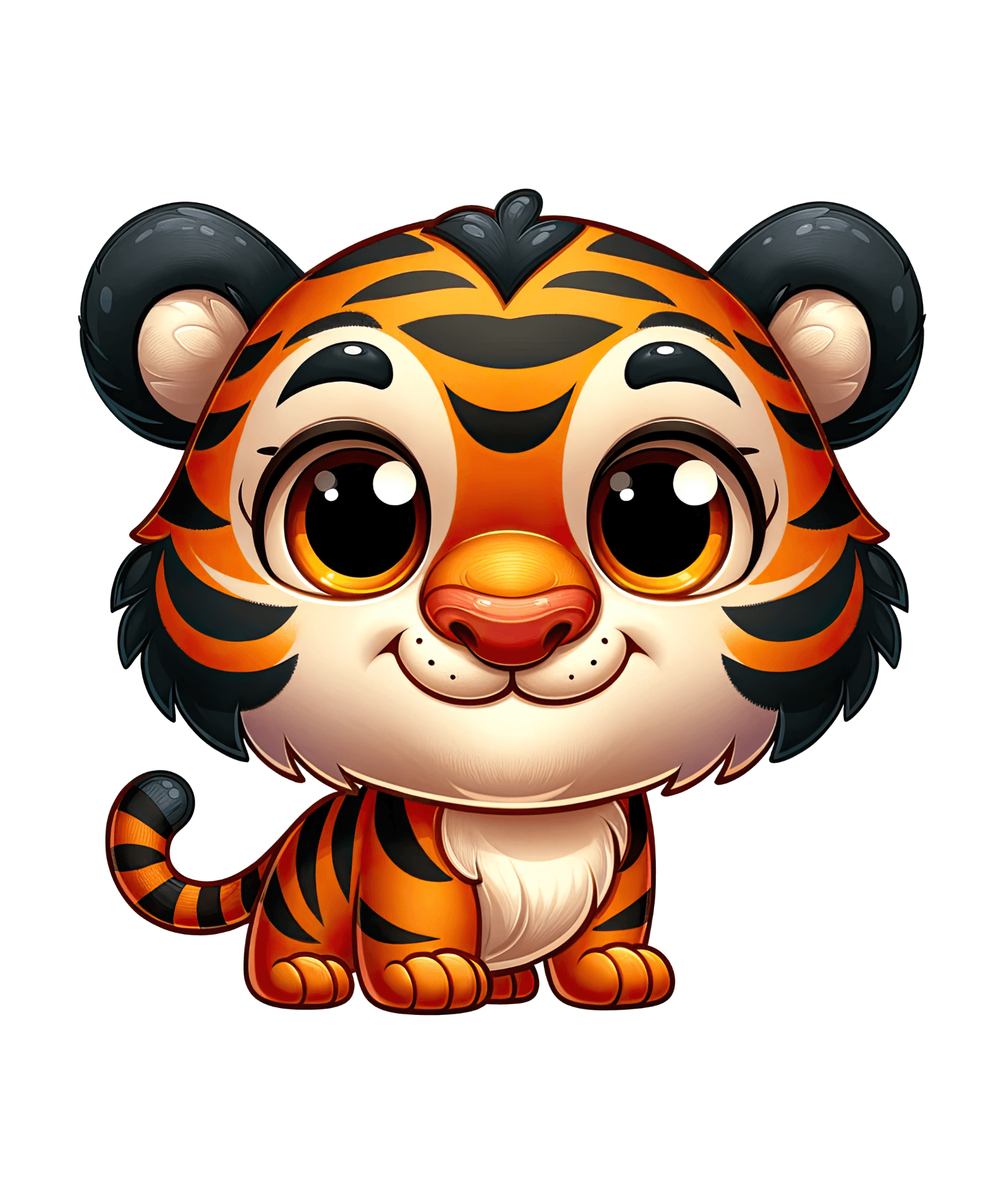 Big-Eyed Baby Tiger Cub Sticker