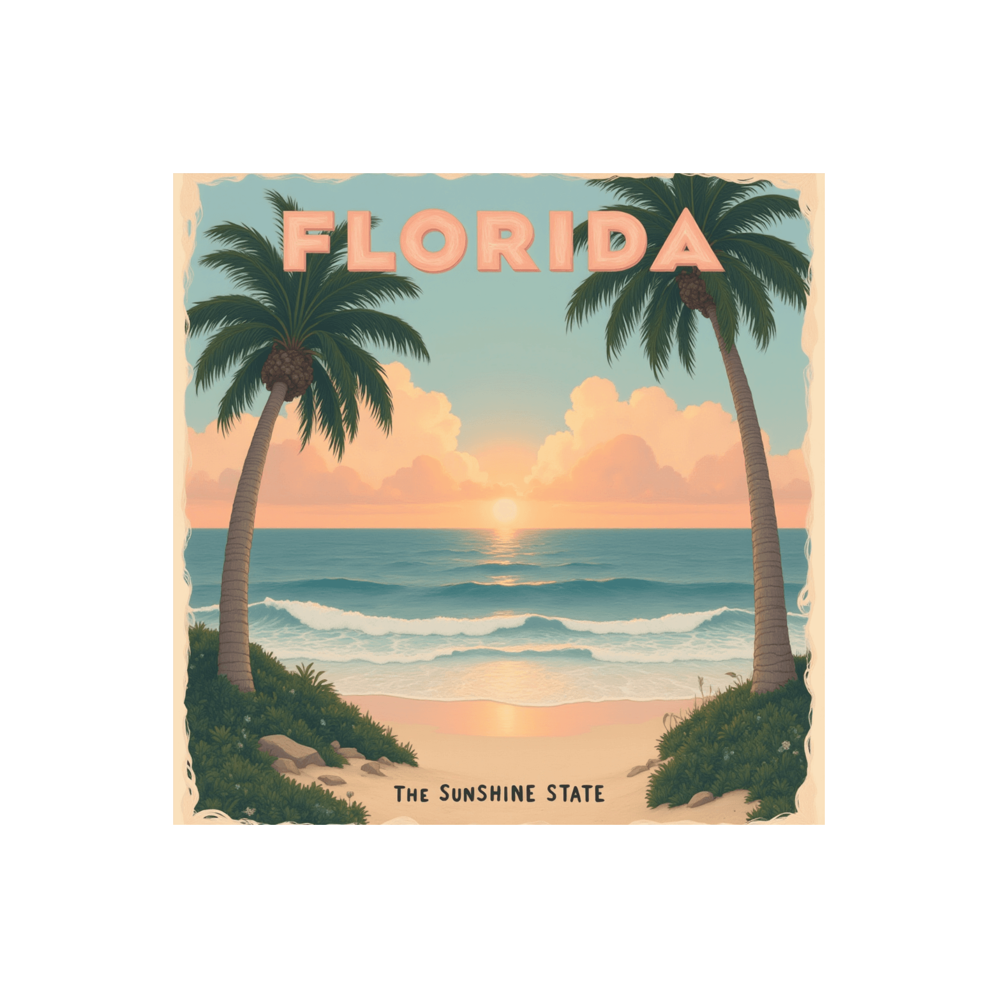 Florida Sunshine State Vintage Beach Sticker