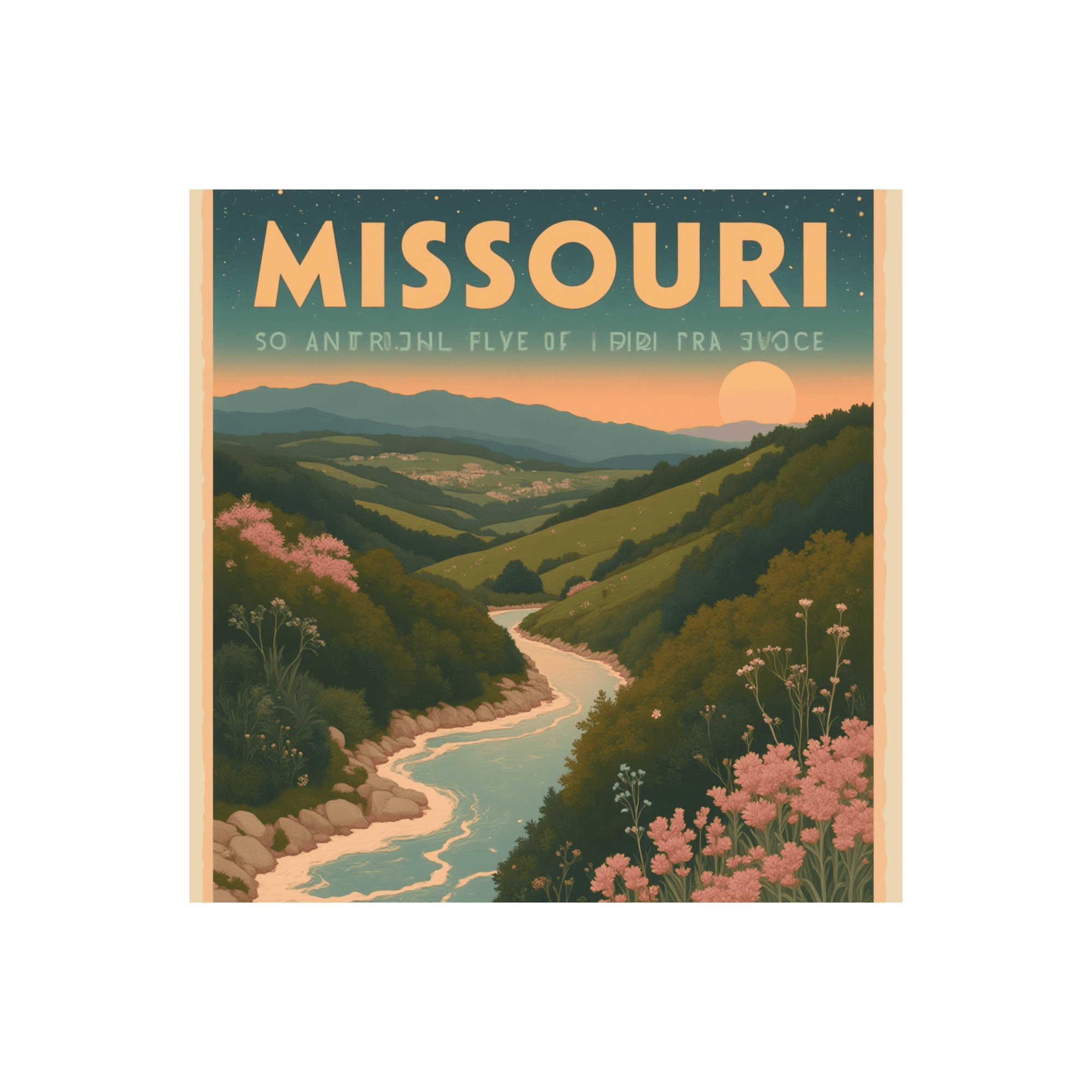 Missouri River Valley Vintage Travel Sticker