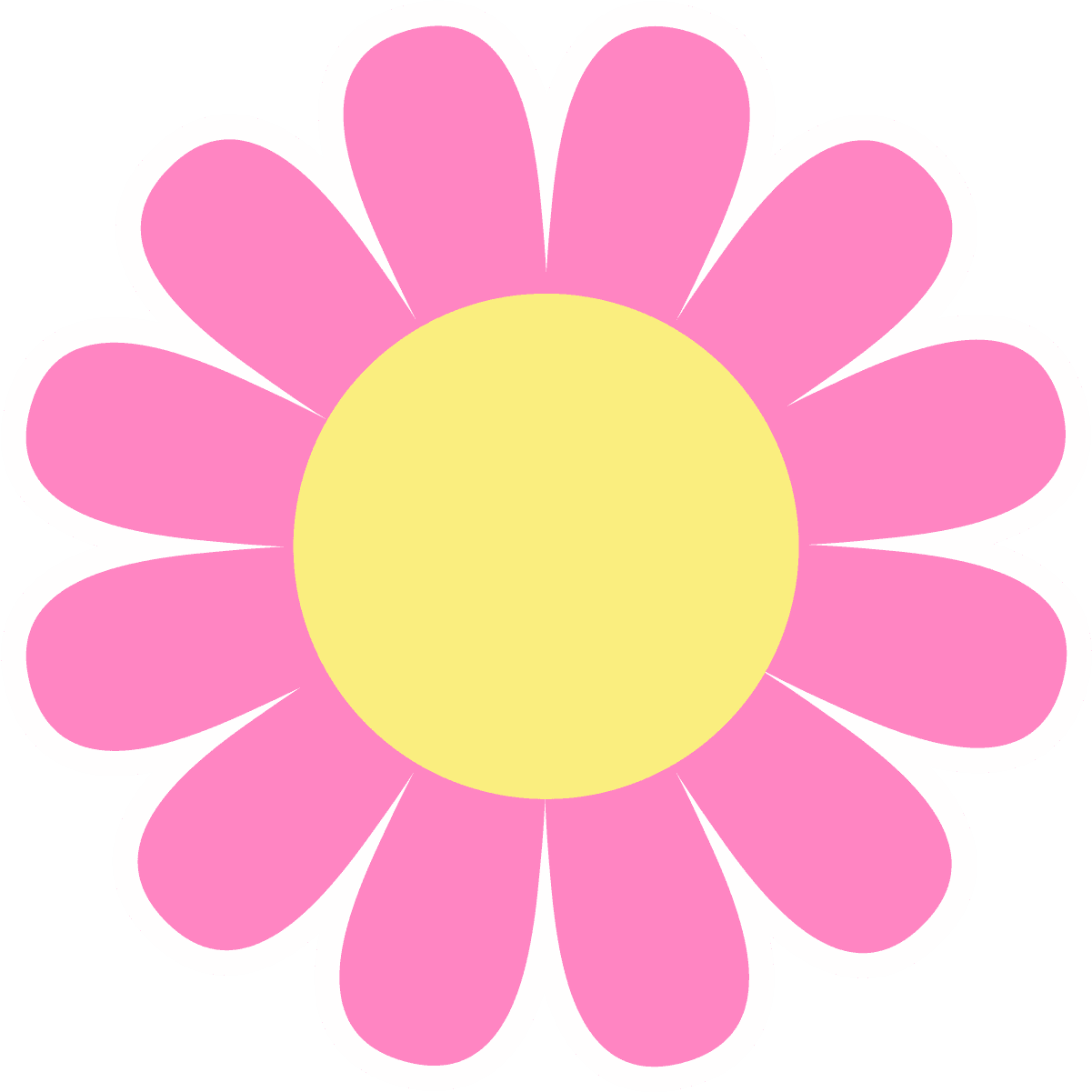 Retro Pink Daisy Flower Sticker