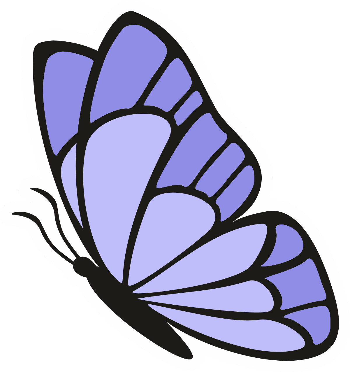 Purple Butterfly Die-Cut Sticker