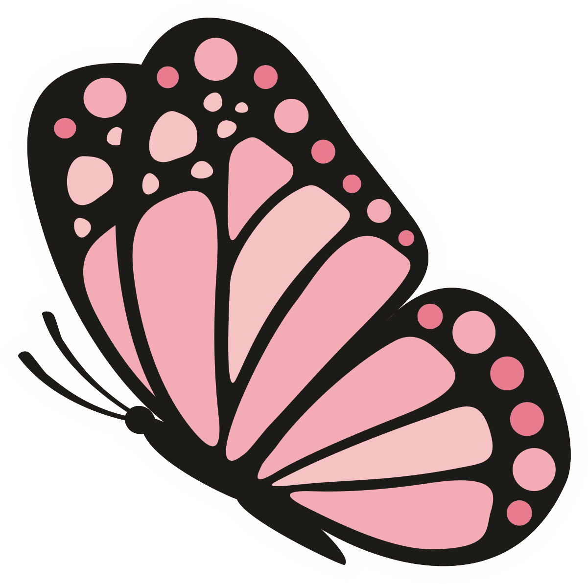 Pink Monarch Butterfly Die-Cut Sticker