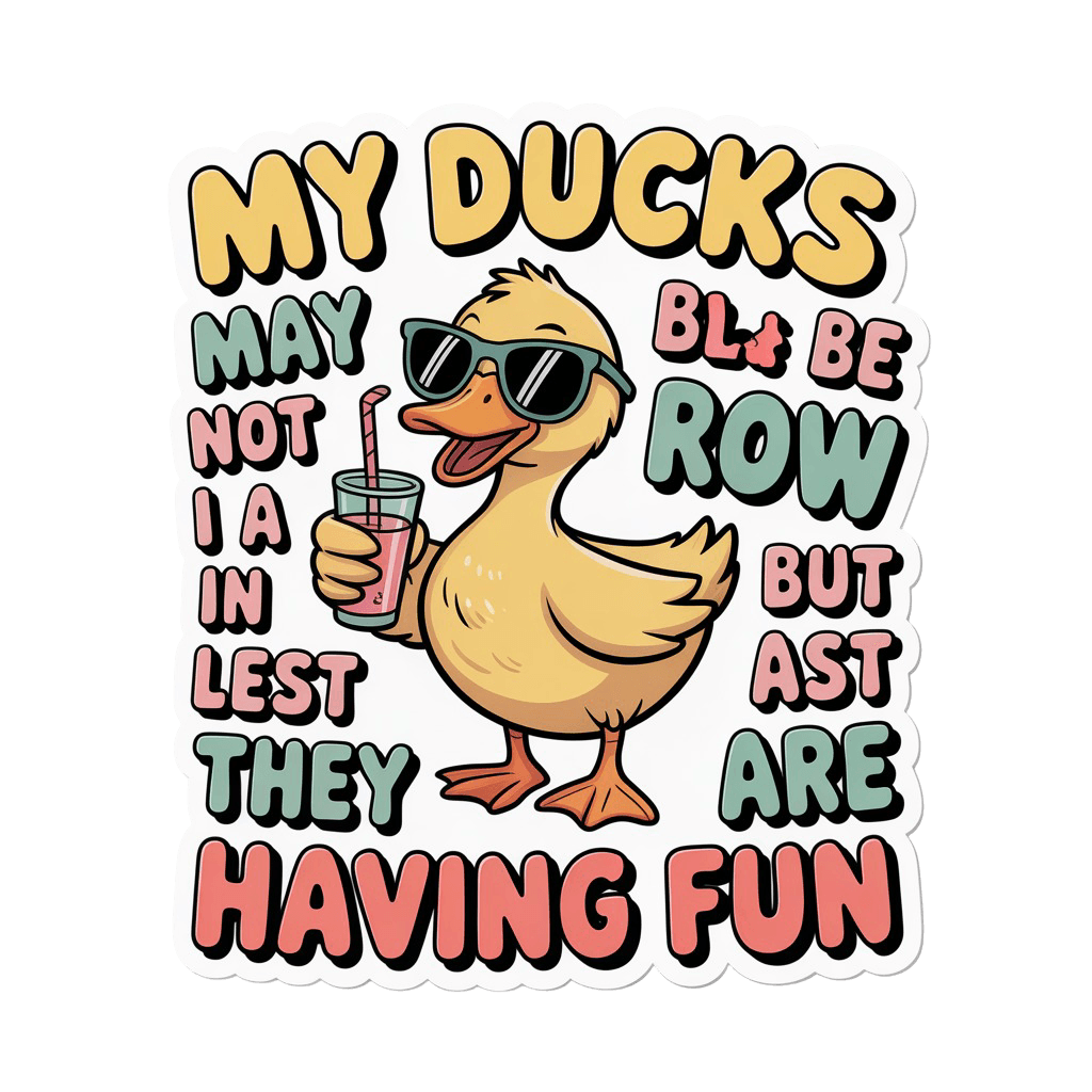 My Ducks Having Fun Sunglasses Sticker
