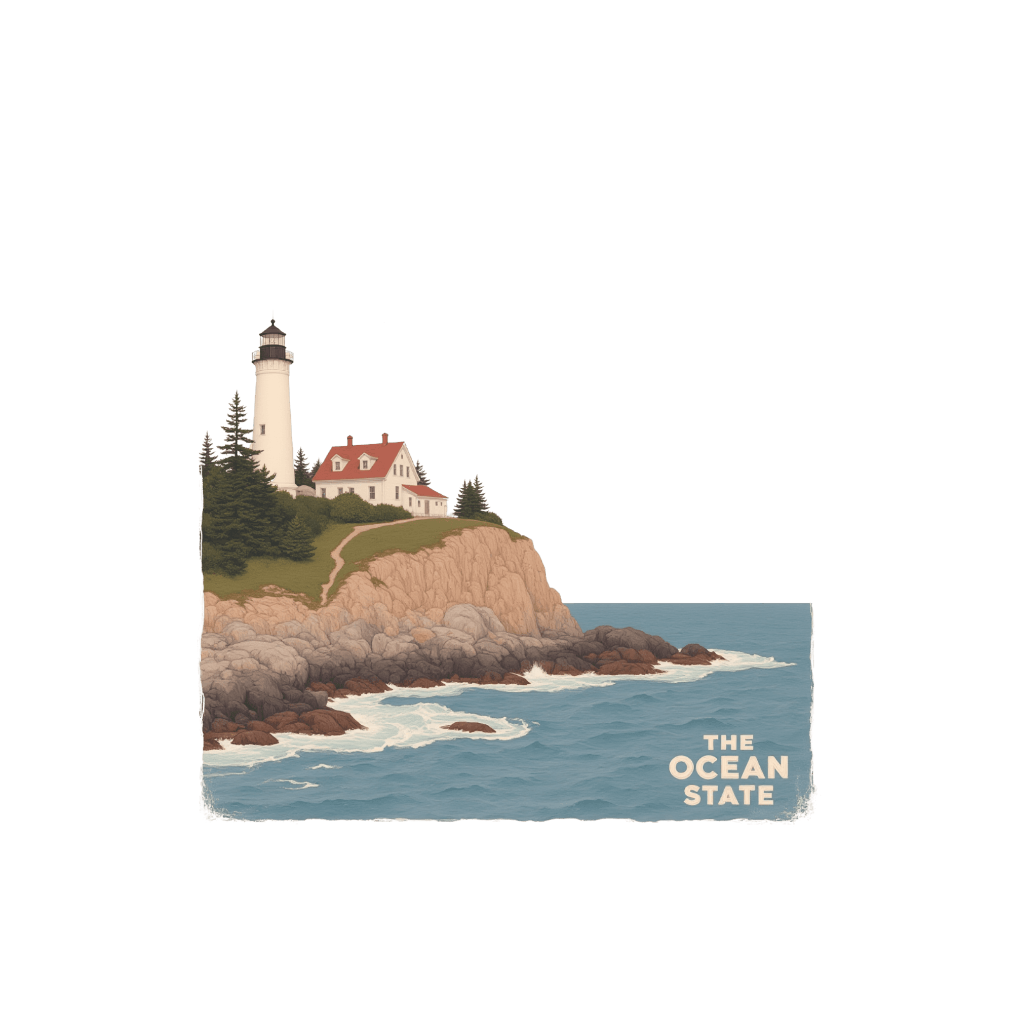 Rhode Island Lighthouse Cliff Sticker