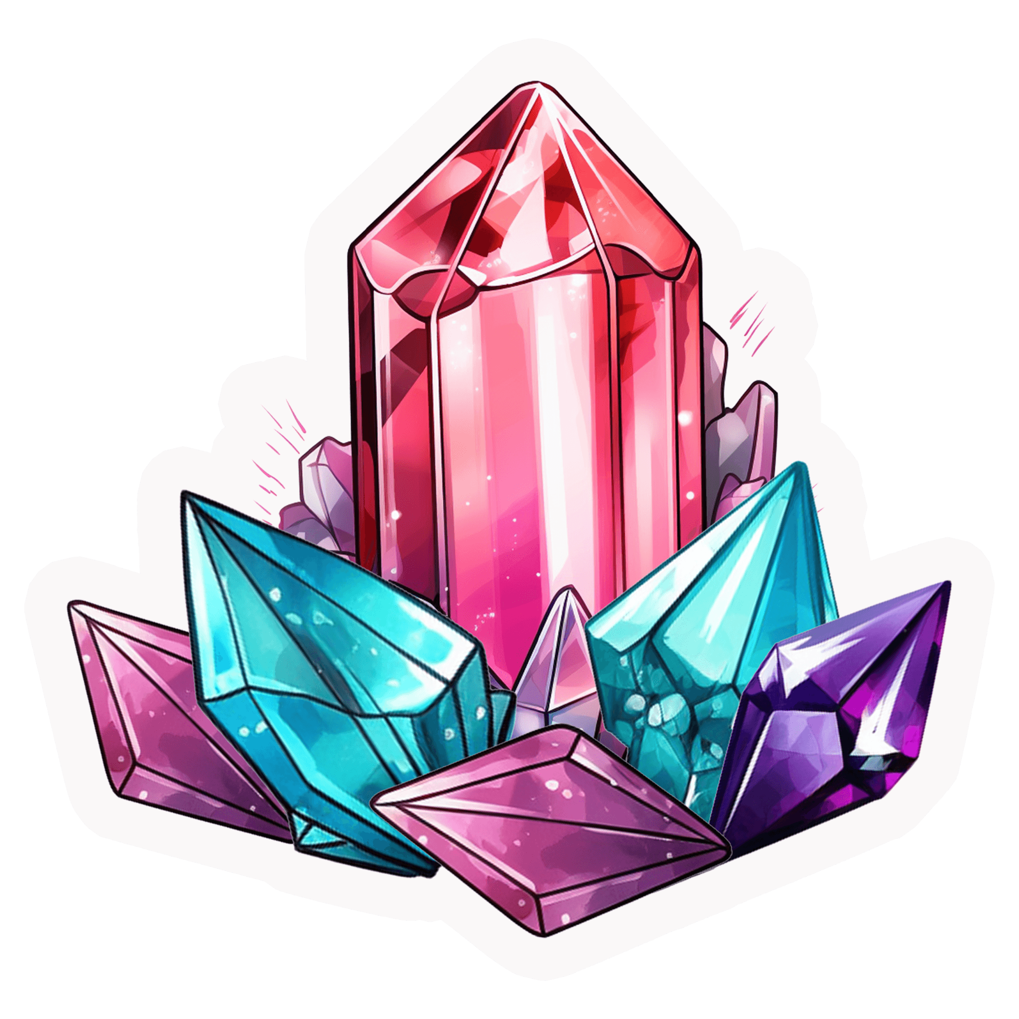Rainbow Crystal Cluster Sticker