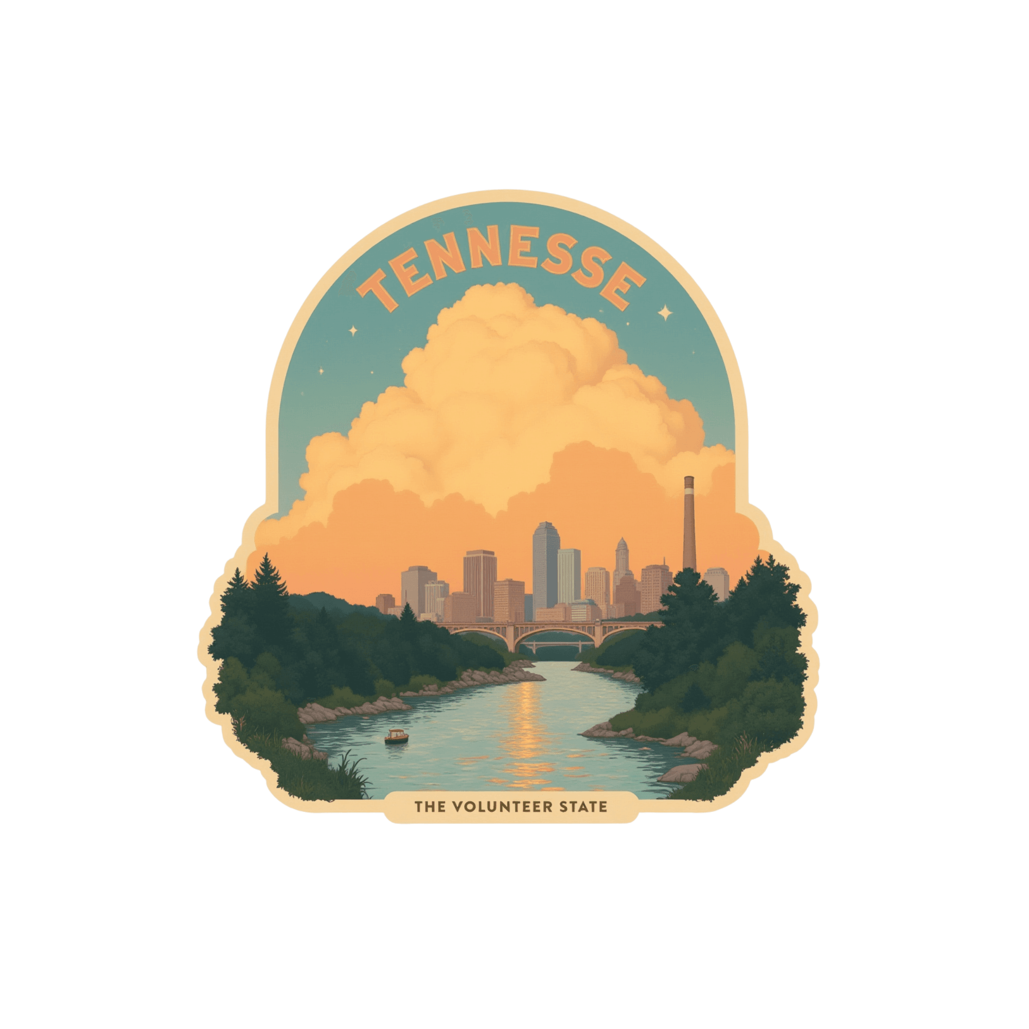 Tennessee Volunteer State Skyline Sticker
