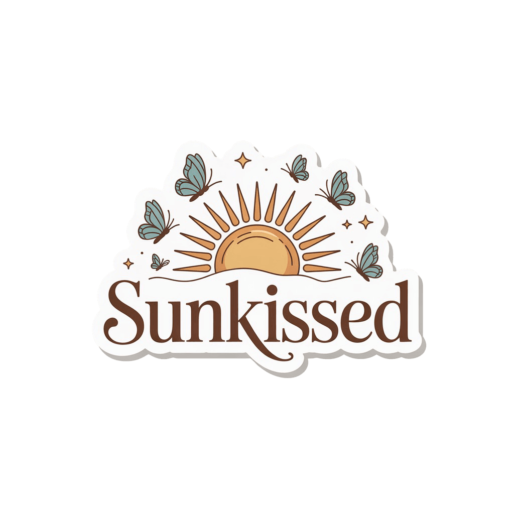 Sunkissed Sun & Butterflies Vinyl Sticker