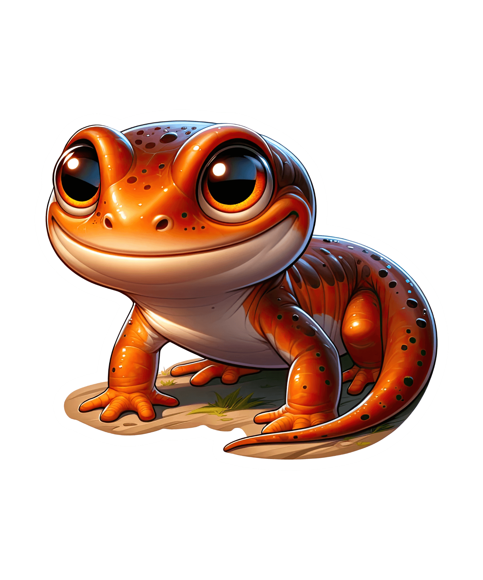 Big-Eyed Orange Newt Sticker