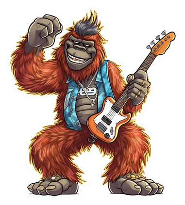 Rockstar Gorilla with Electric Guitar Sticker