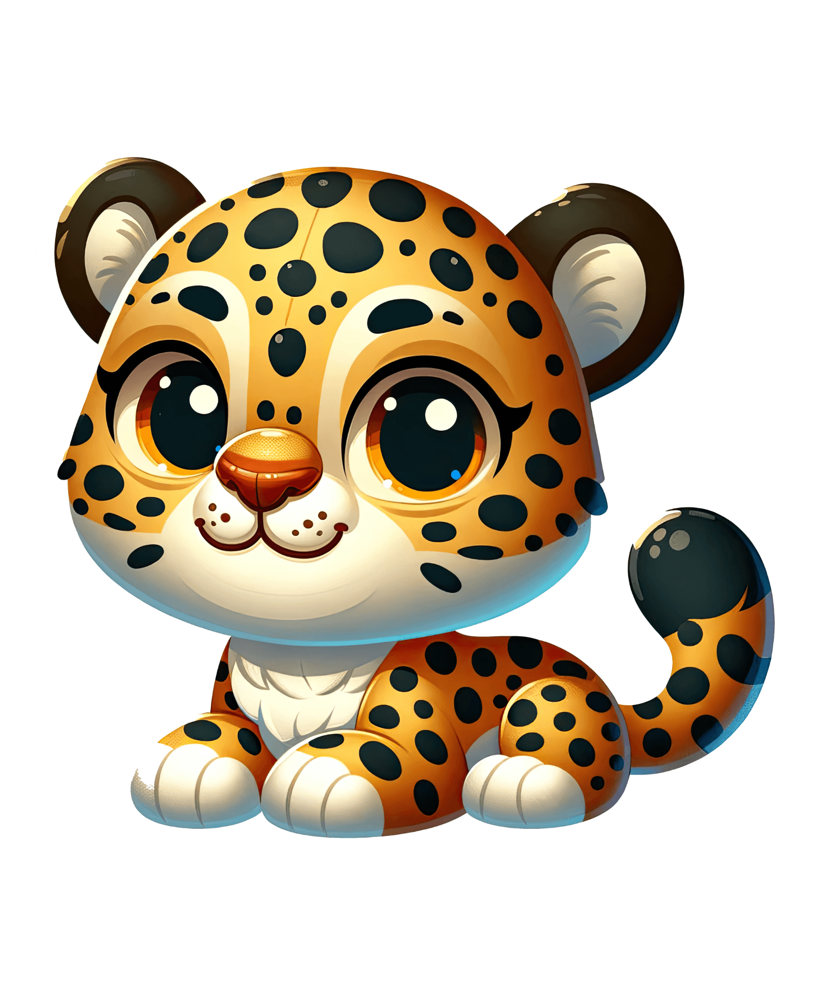 Big-Eyed Baby Leopard Sticker