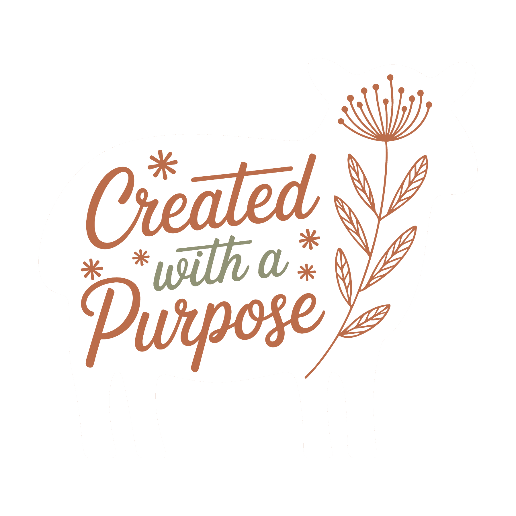 Created With A Purpose Botanical Sticker