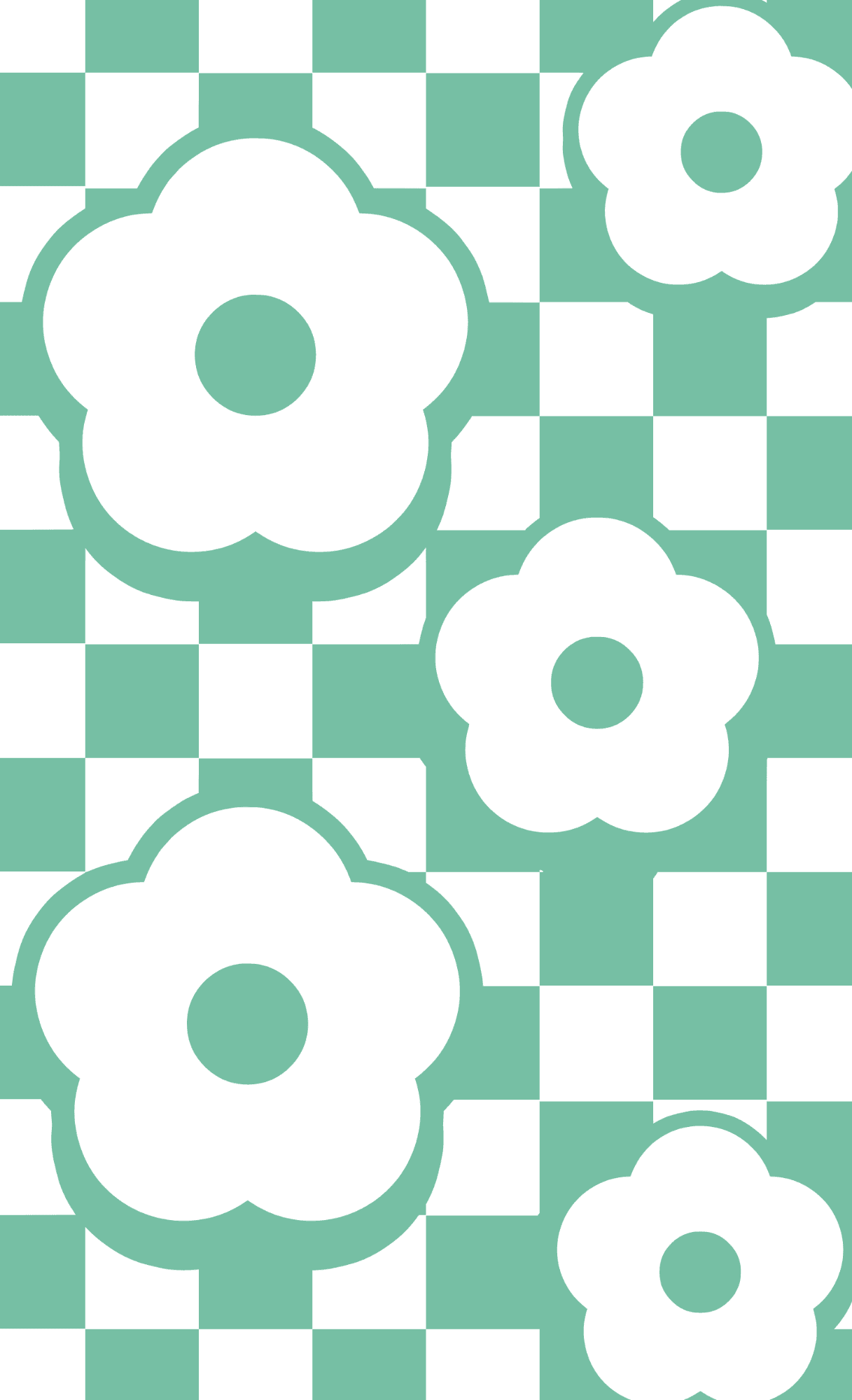 Retro Daisy Checkerboard Sticker