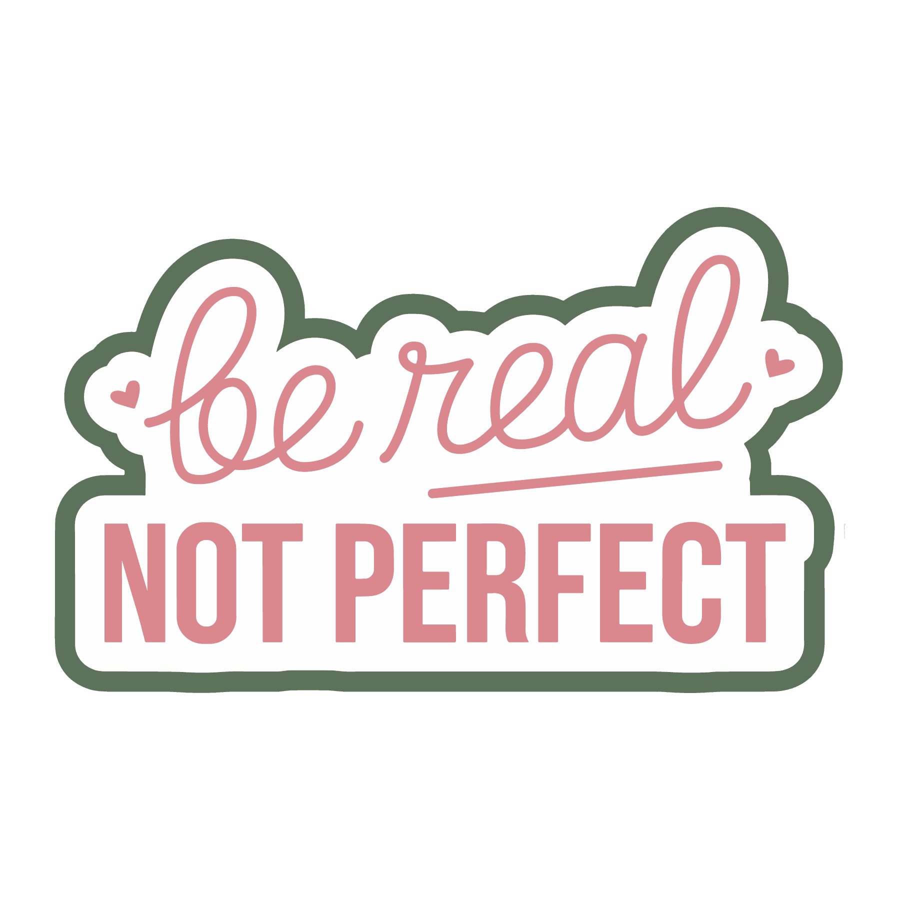 Be Real Not Perfect Sticker