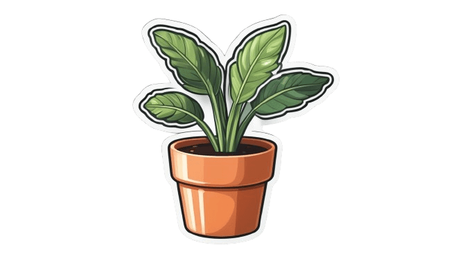 Potted Leafy Plant Sticker
