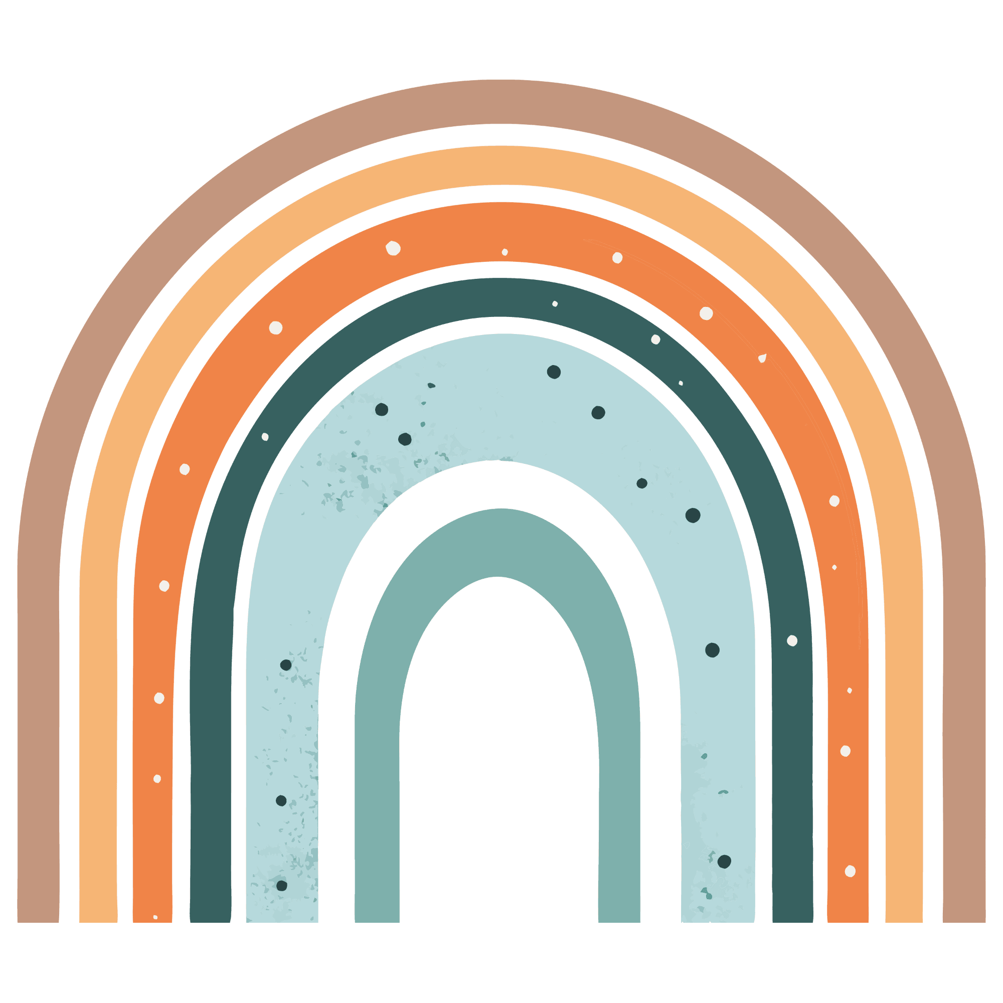 Boho Earth-Tone Rainbow Sticker