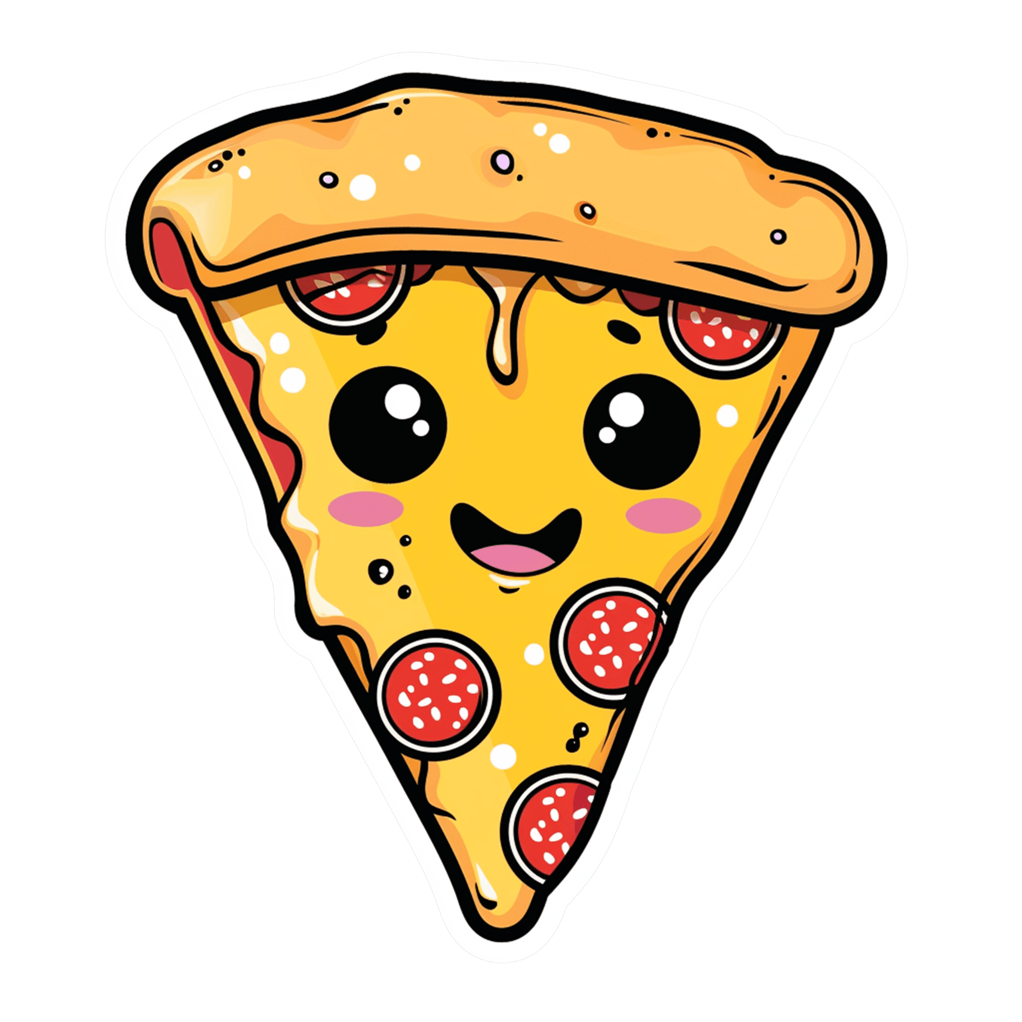 Kawaii Pepperoni Pizza Slice Sticker