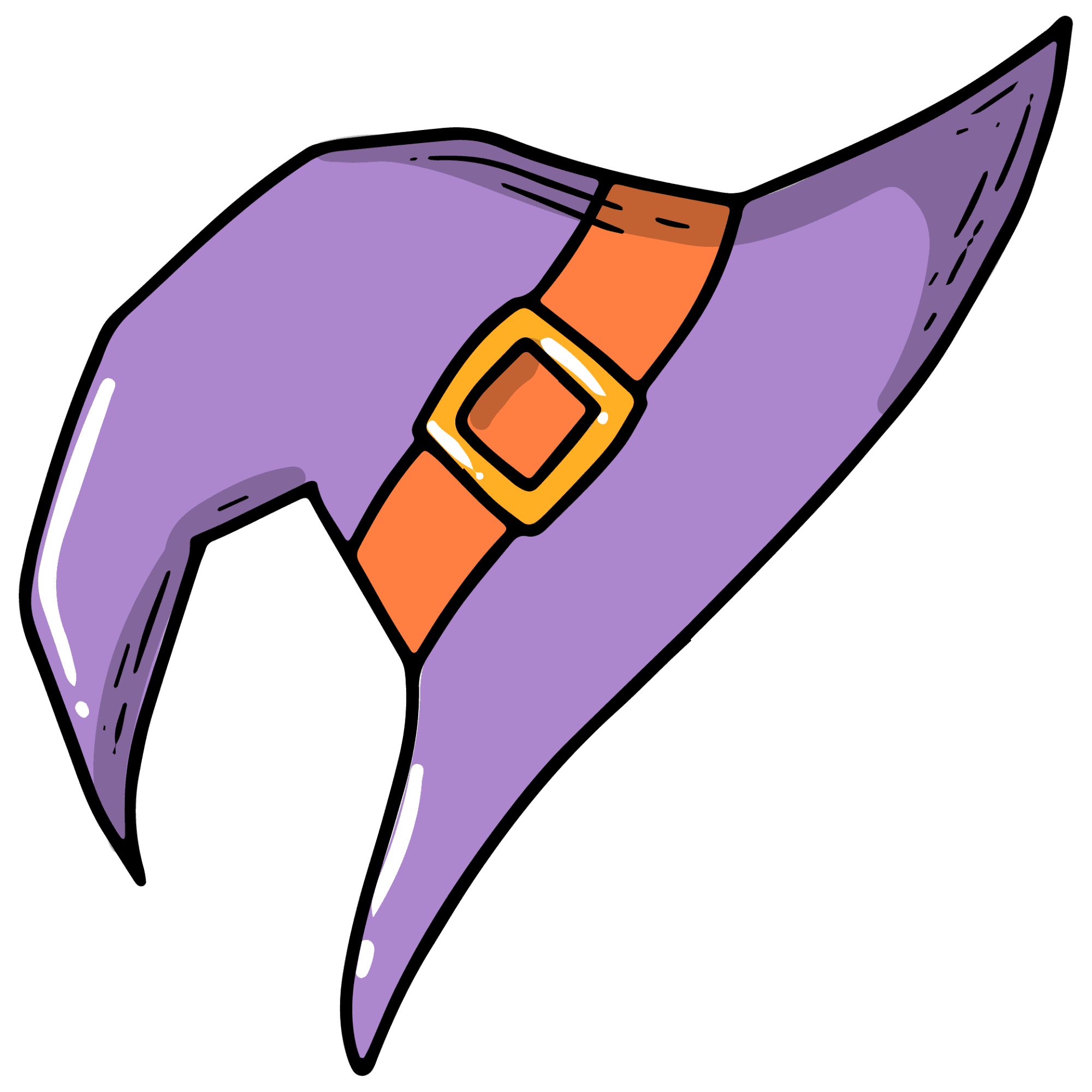 Purple Witch Hat Sticker with Orange Buckle Band