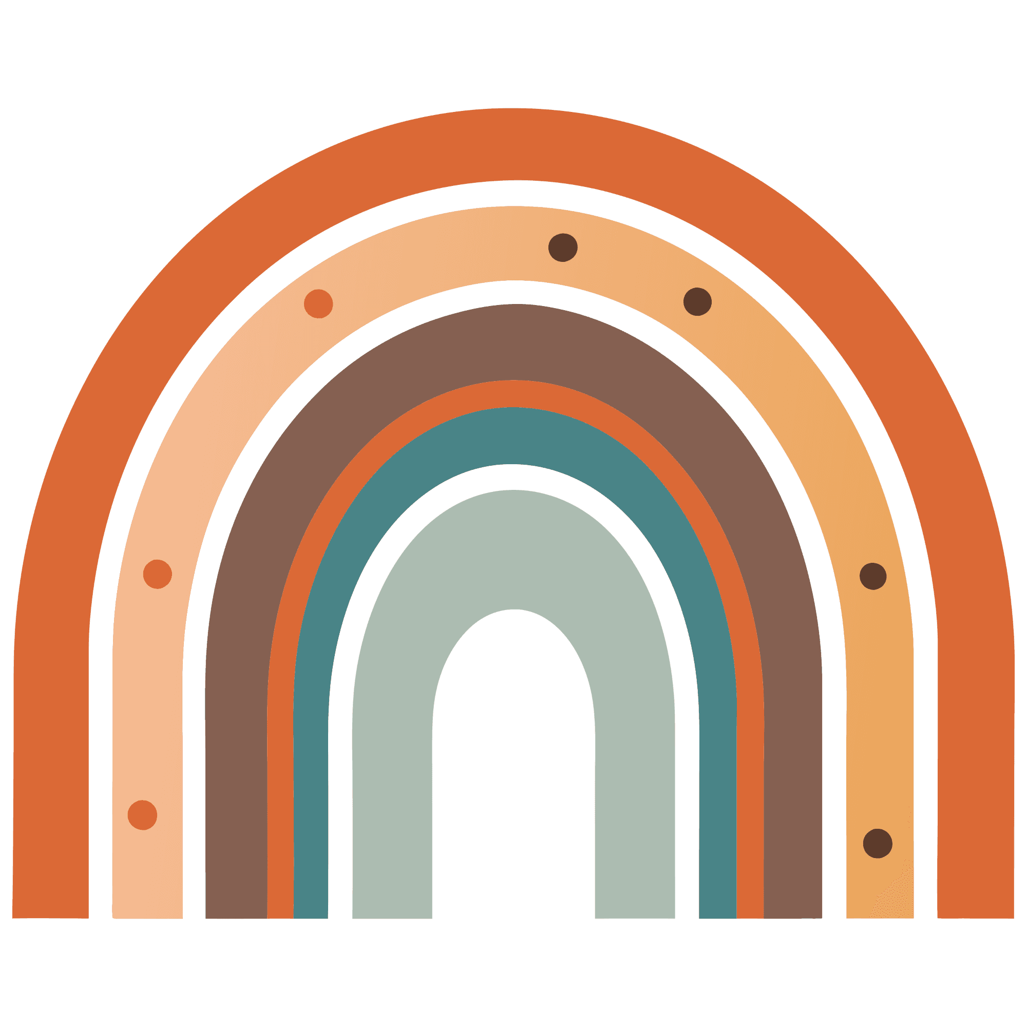 Boho Rainbow Sticker in Terracotta & Sage