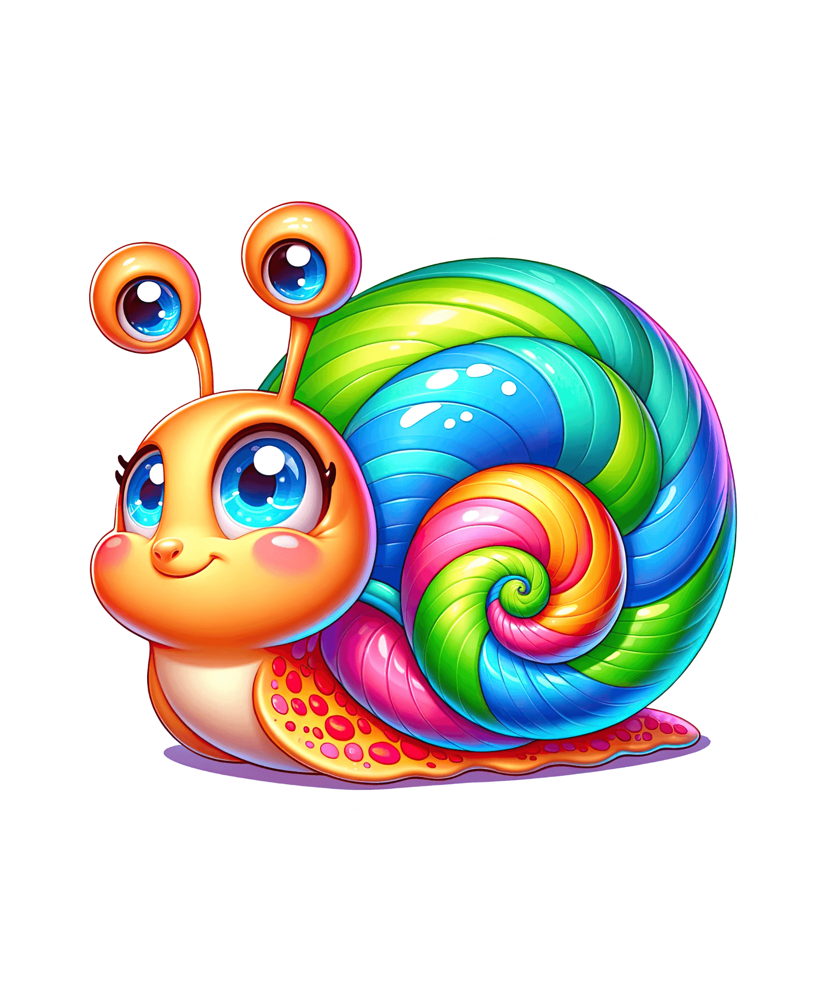 Rainbow Swirl Snail Sticker