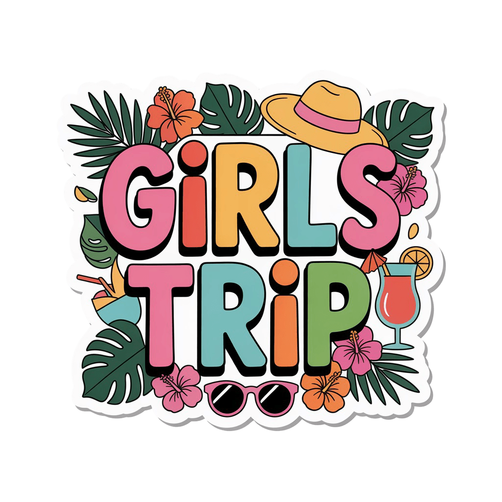 Girls Trip Tropical Vacay Vinyl Sticker