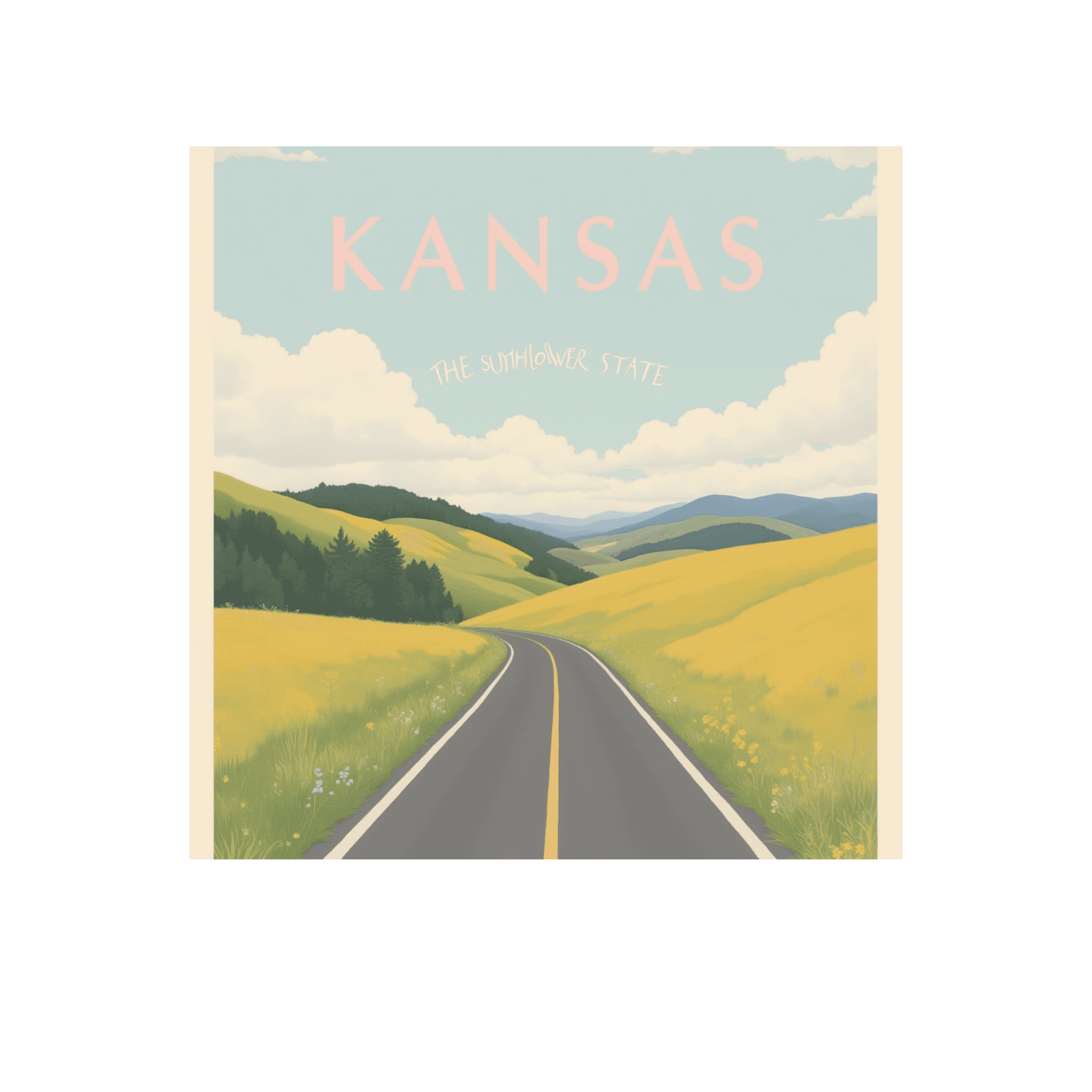 Kansas Sunflower State Open Road Sticker