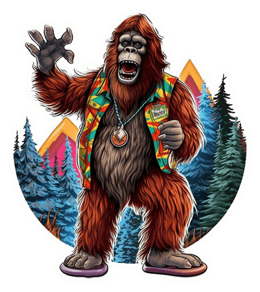 Groovy Bigfoot Sticker - Retro Sasquatch in Sandals