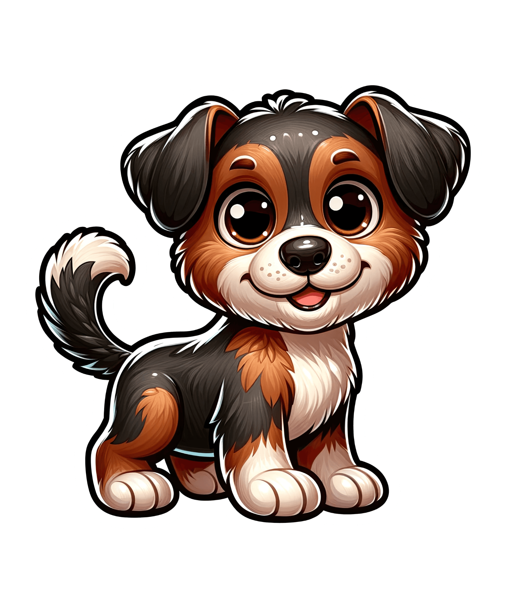 Big-Eyed Bernese Puppy Sticker