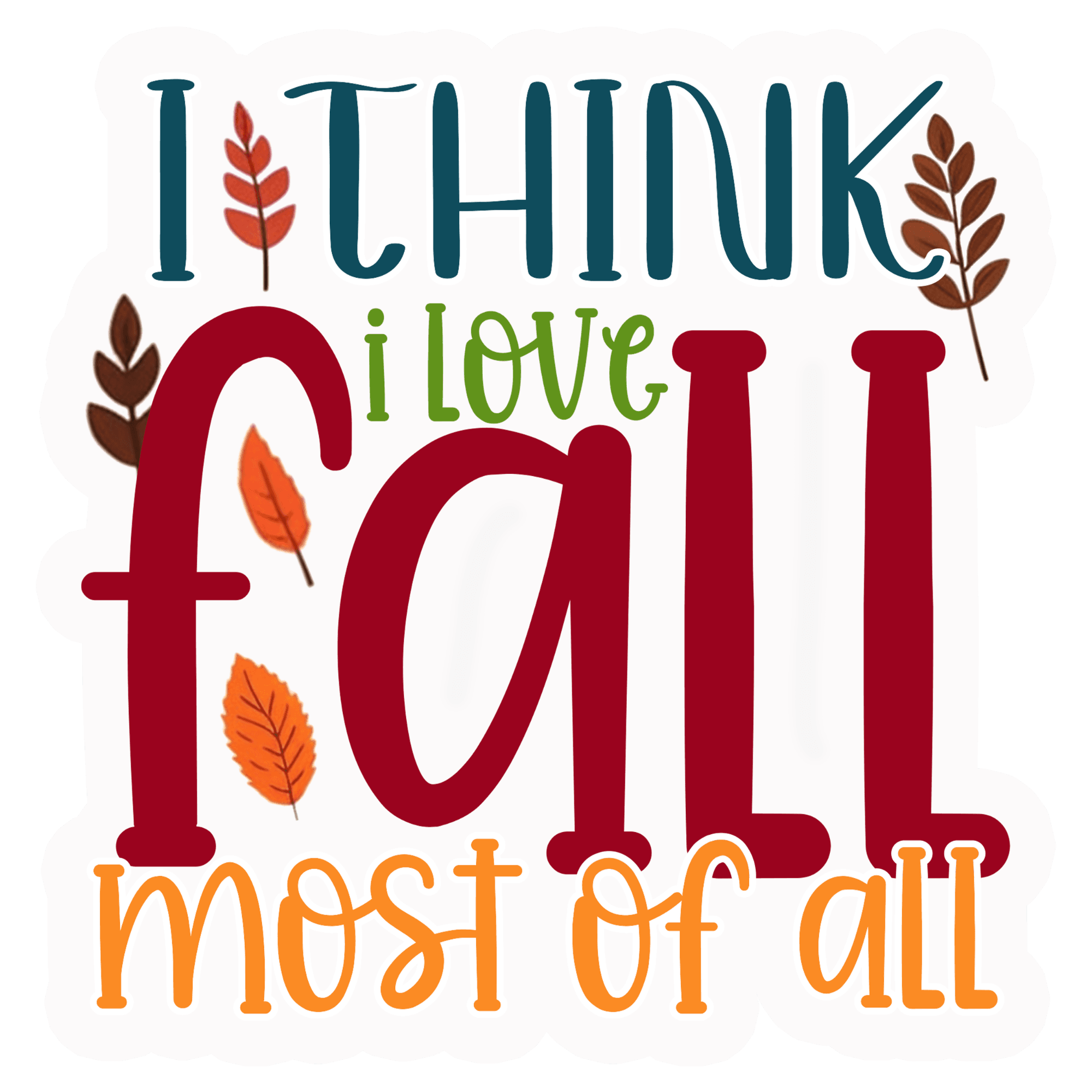 Autumn Leaves Hand-Lettered Fall Quote Sticker