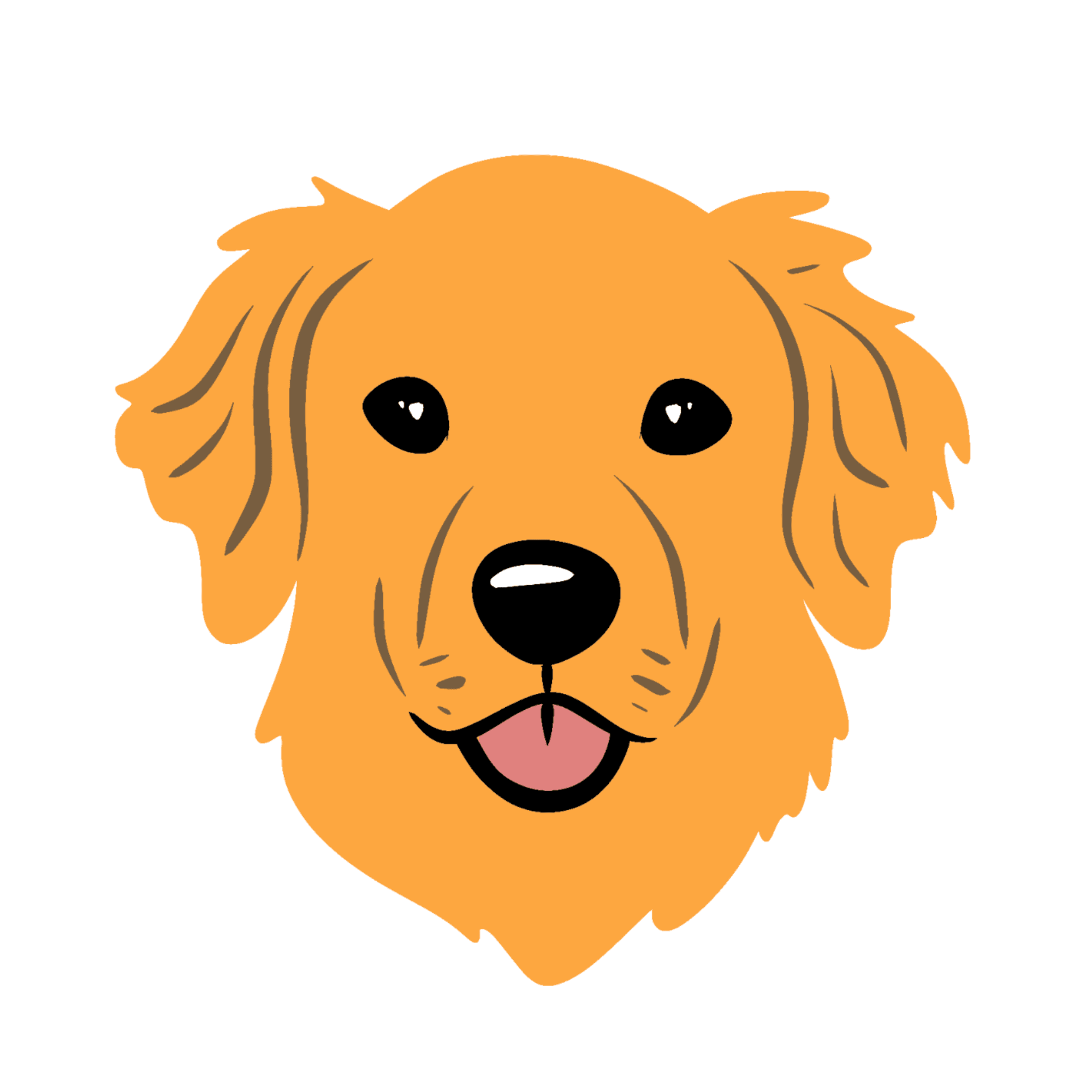 Happy Golden Retriever Face Sticker
