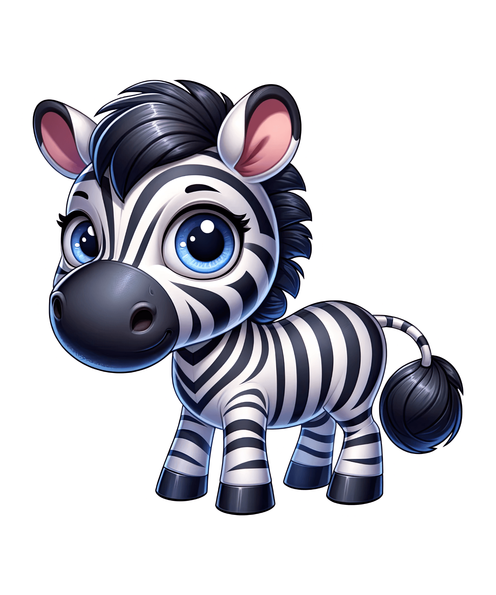 Big-Eyed Baby Zebra Sticker