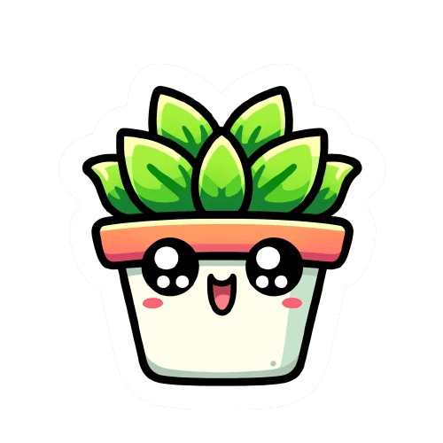 Happy Succulent Planter Sticker