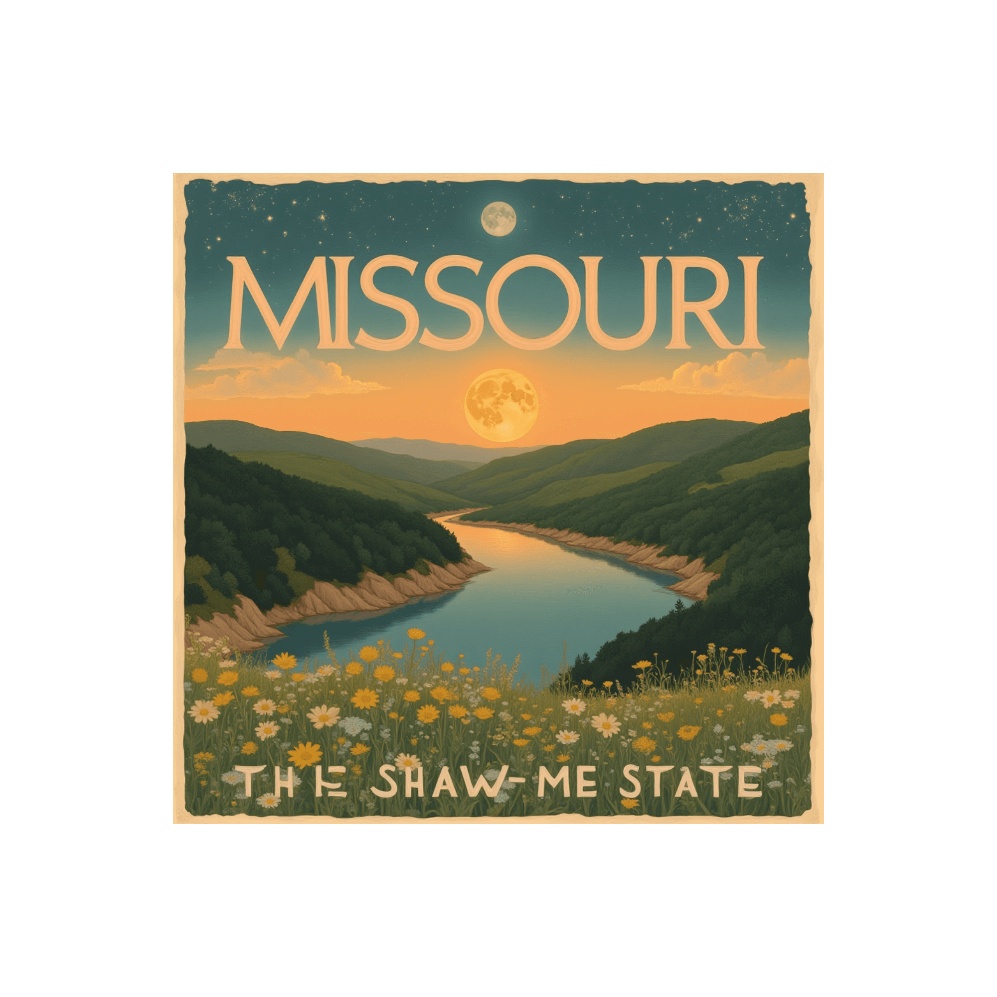 Missouri Shaw-Me State Vintage Travel Sticker