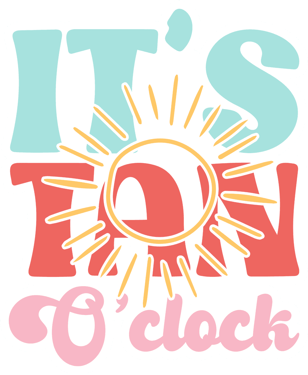 It's Tan O'Clock Retro Sun Sticker