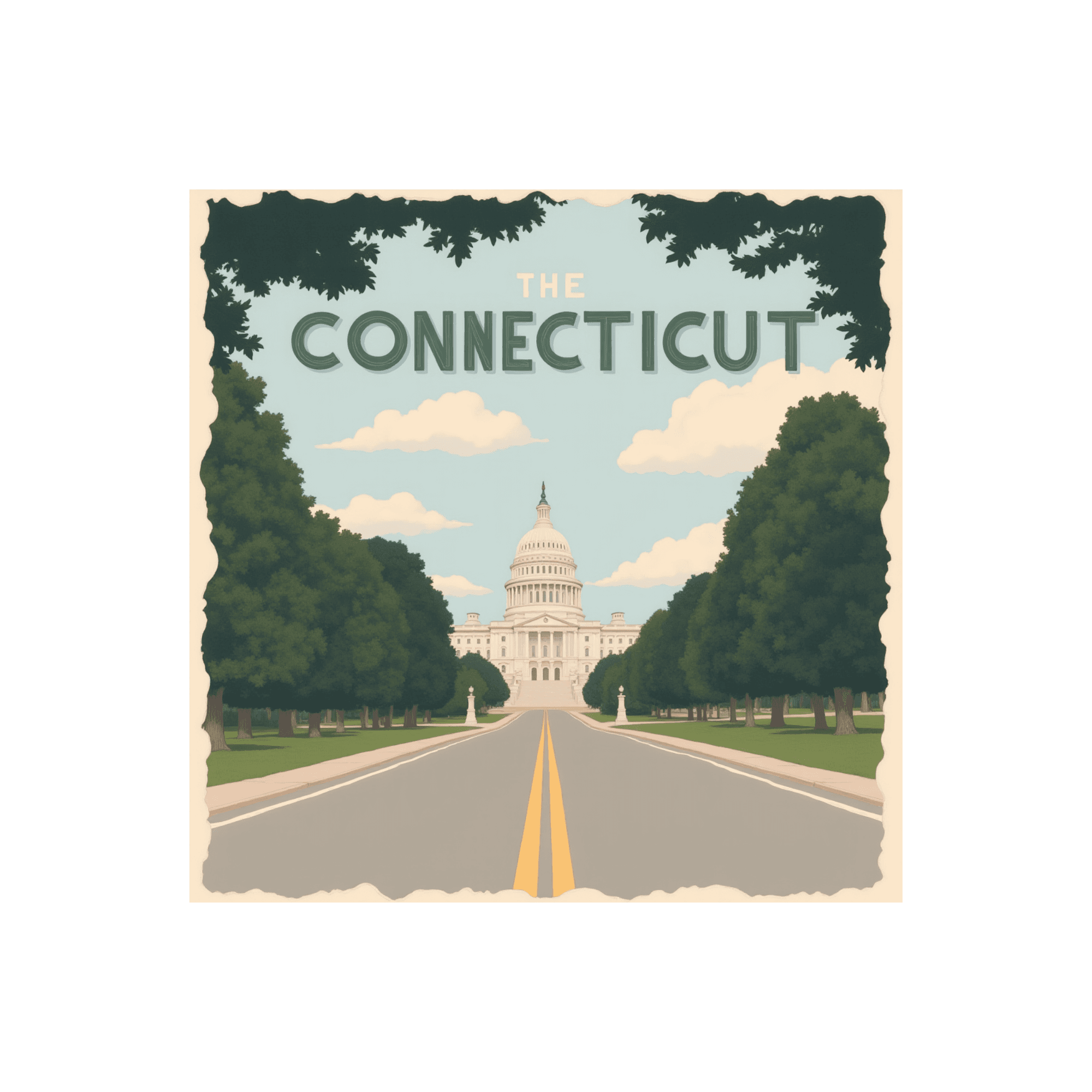 The Connecticut State Capitol Vintage Travel Sticker