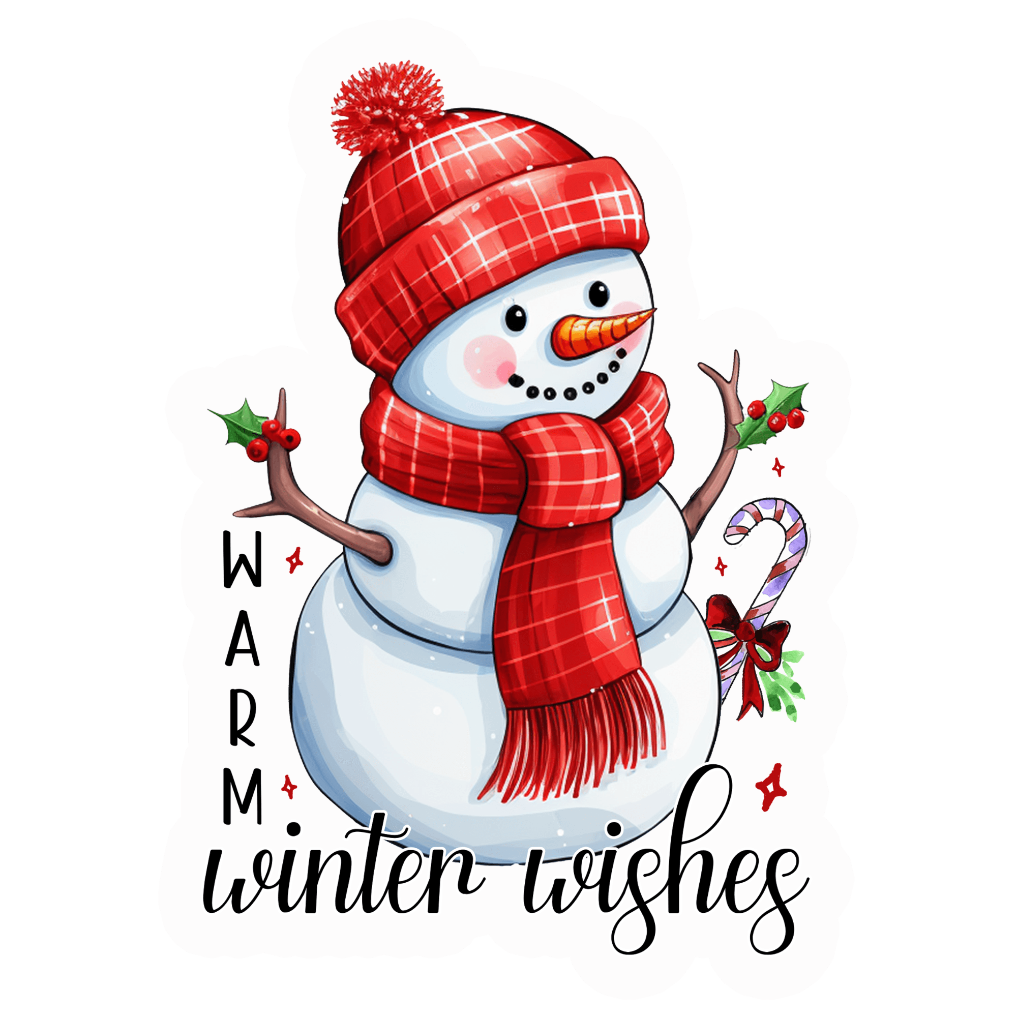 Warm Winter Wishes Snowman Sticker