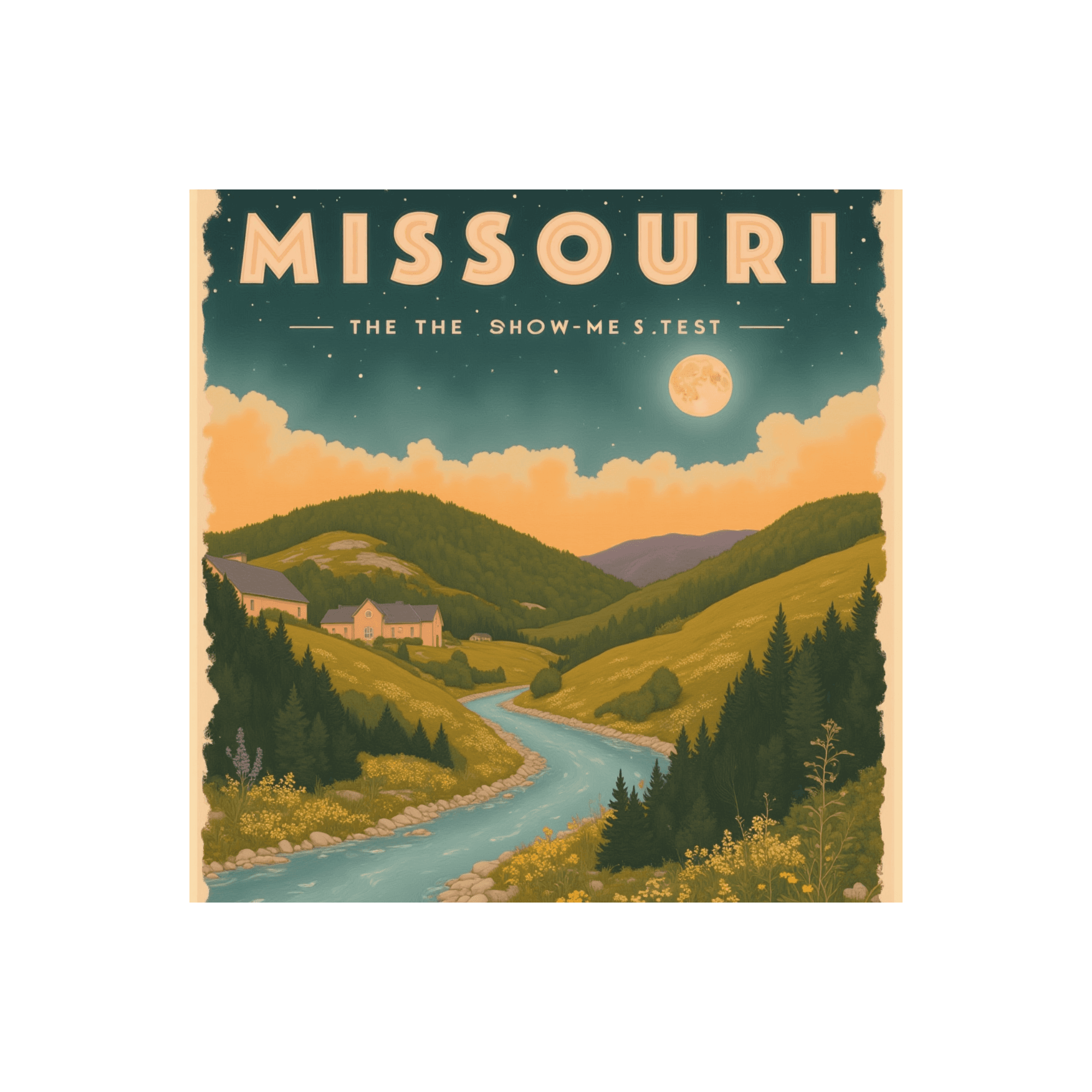 Missouri Show-Me State Vintage Travel Sticker
