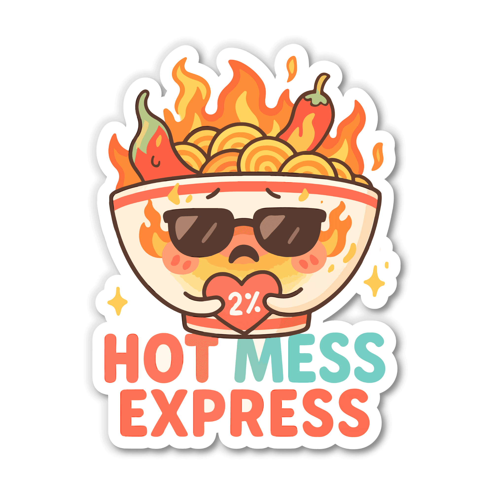 Hot Mess Express Flaming Ramen Bowl Sticker