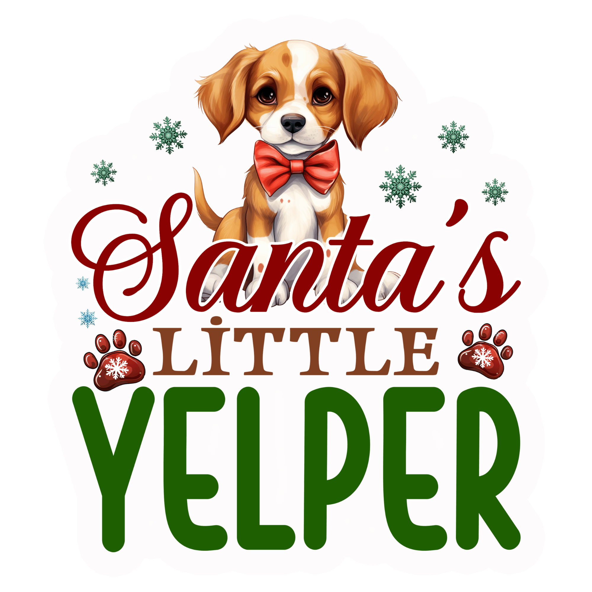 Santa's Little Yelper Puppy Sticker