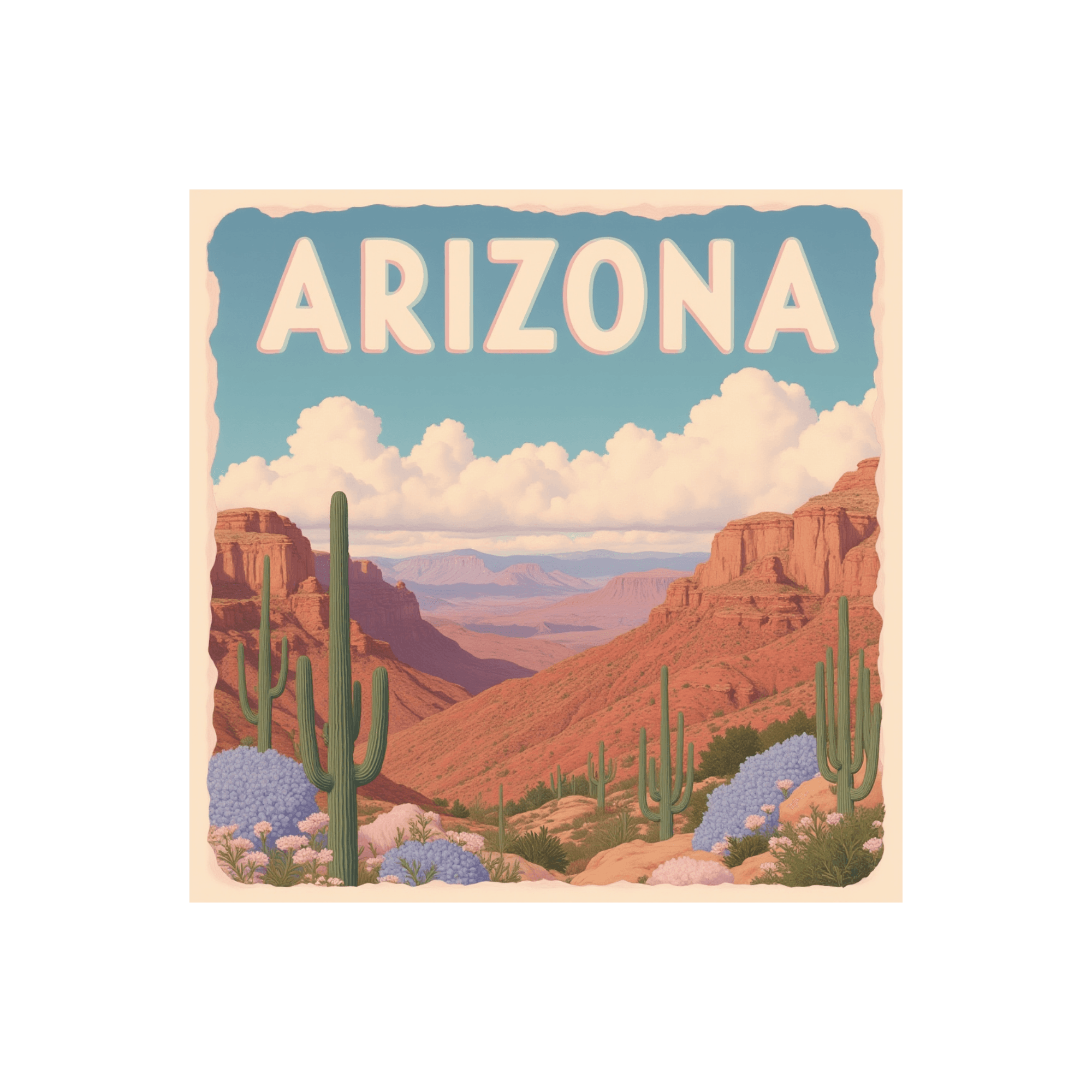 Arizona Desert Canyon Vintage Travel Sticker